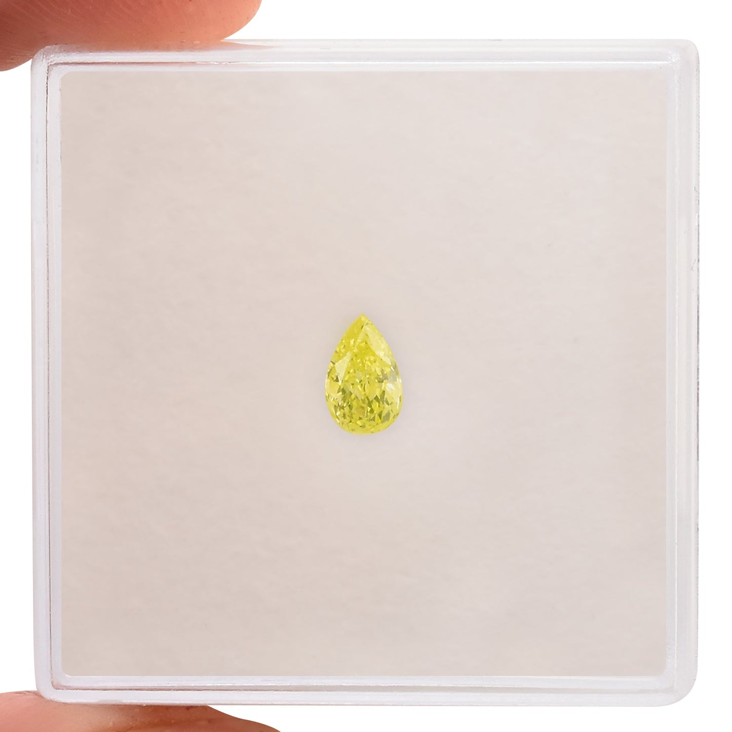 0,21 Karat Fancy Intense Yellow Green Birnear Diamond VS1 GIA