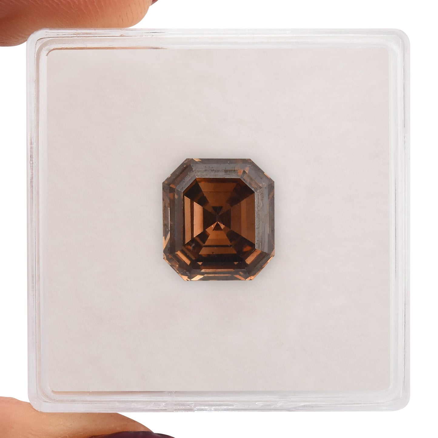 3.04 Carat Fancy Dark Orange Brown Emerald Diamond SI1 GIA