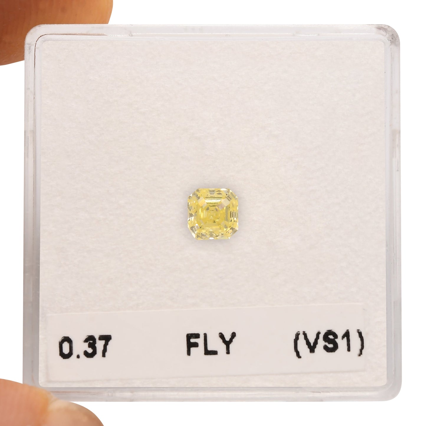 0.37 Carat Fancy Light Yellow Asscher Diamond (VS1)