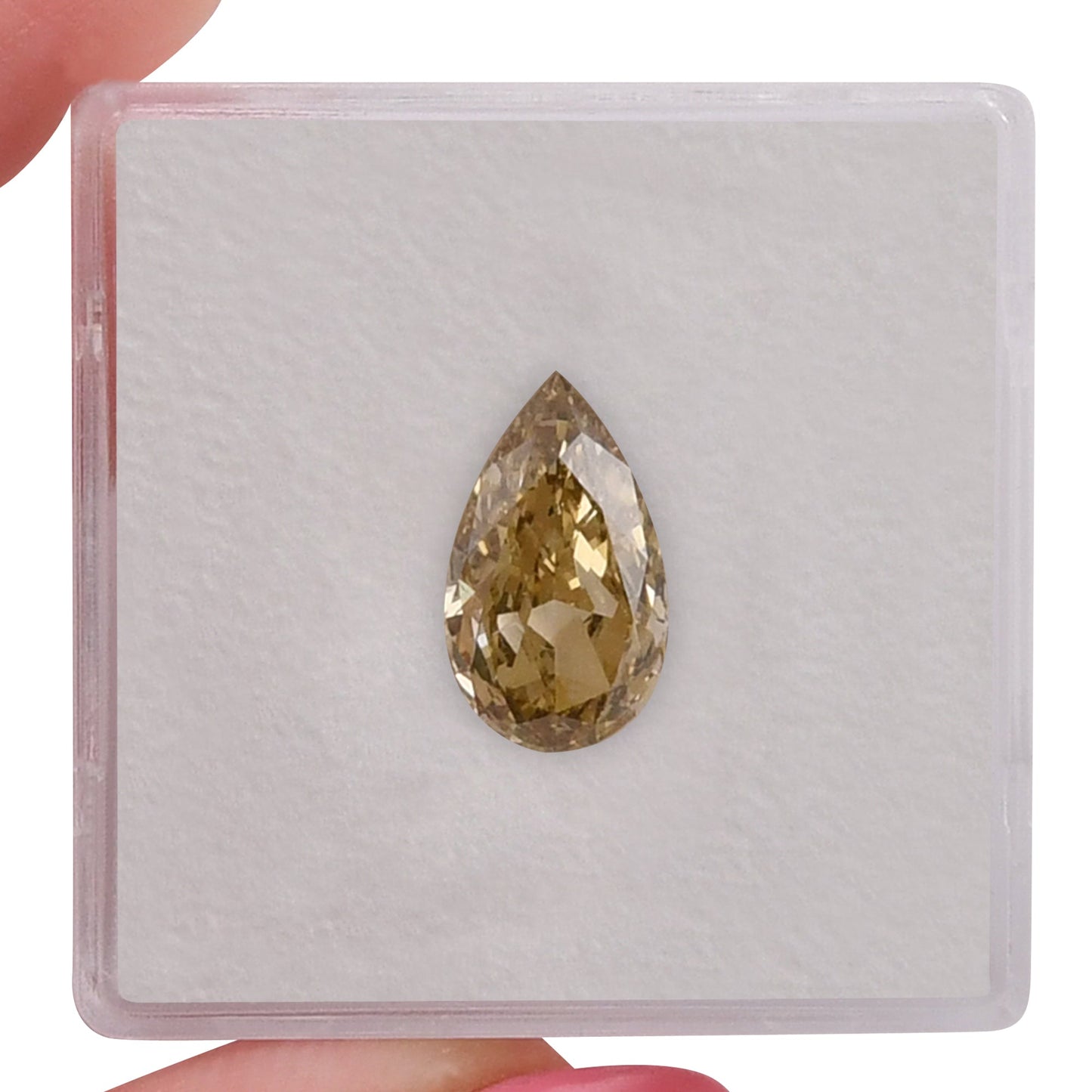 2.01 Carat Fancy Brownish Yellow Pear Diamond VVS2 GIA