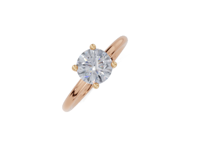 18ct Round 1.00Carat G/H-CC SI Plain Plain 4Pr Diamond Ring