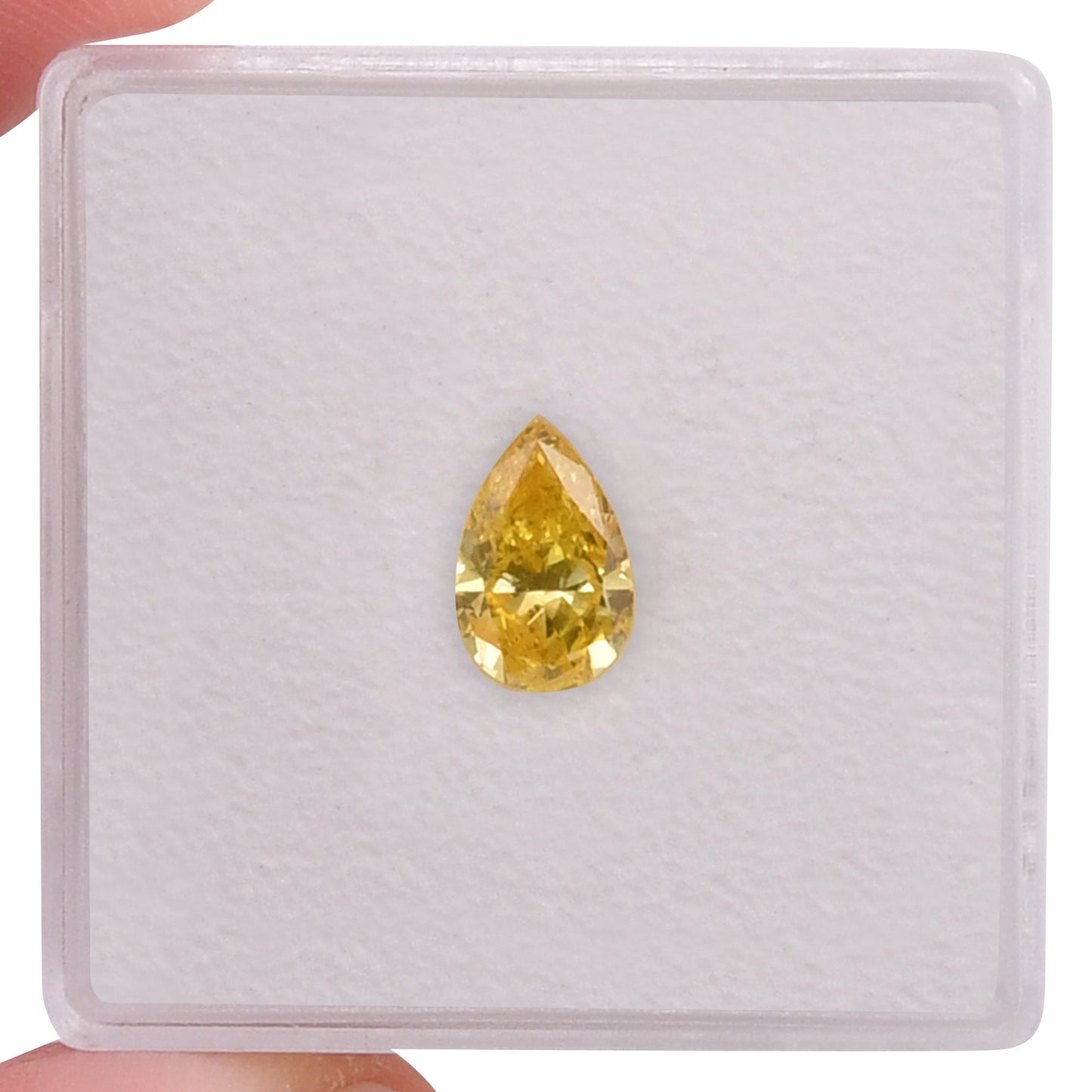 0,84 Karat Fancy Vivid Yellow Birnenförmiger Diamant SI1 GIA