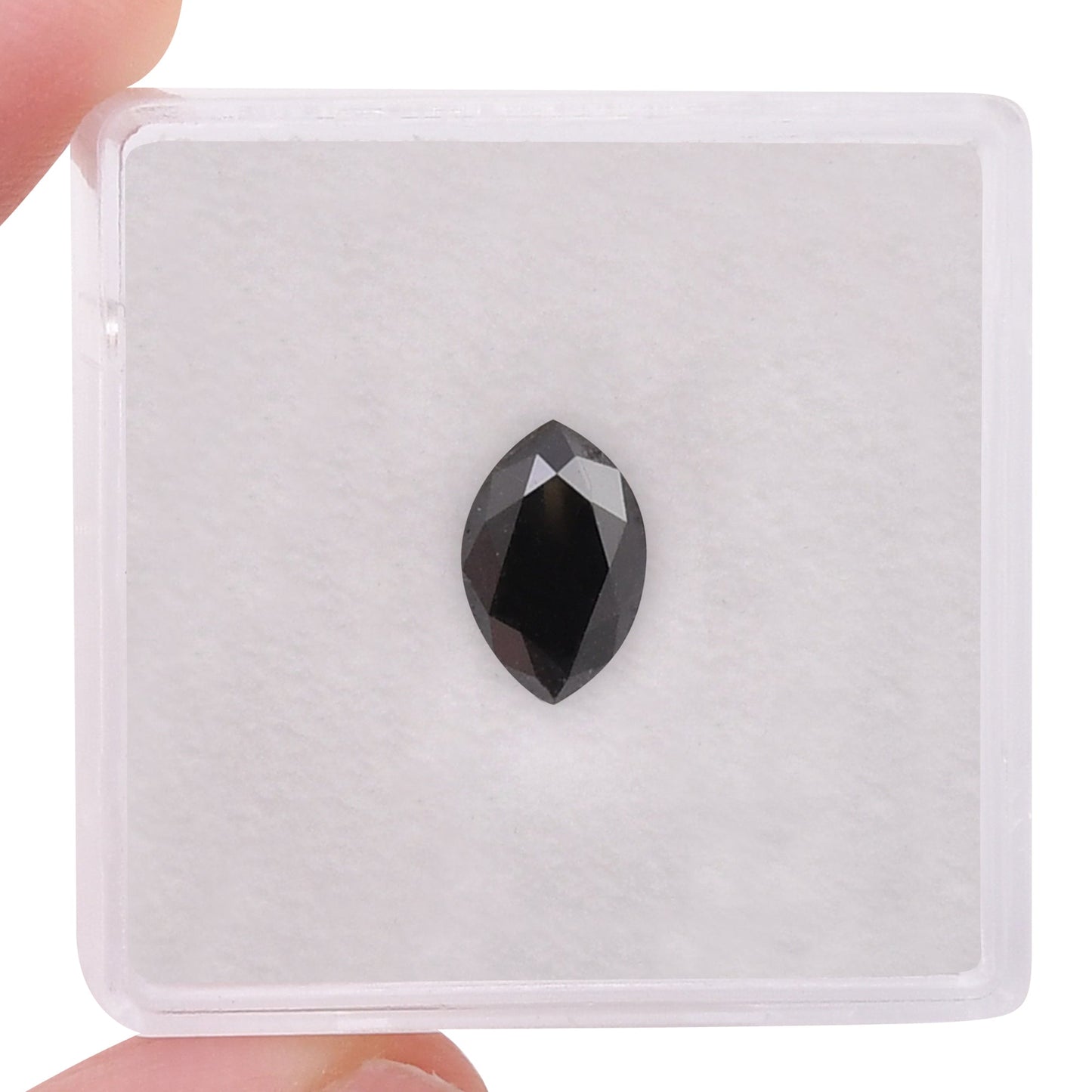 1.33 Carat Fancy Black Marquise Diamond GIA