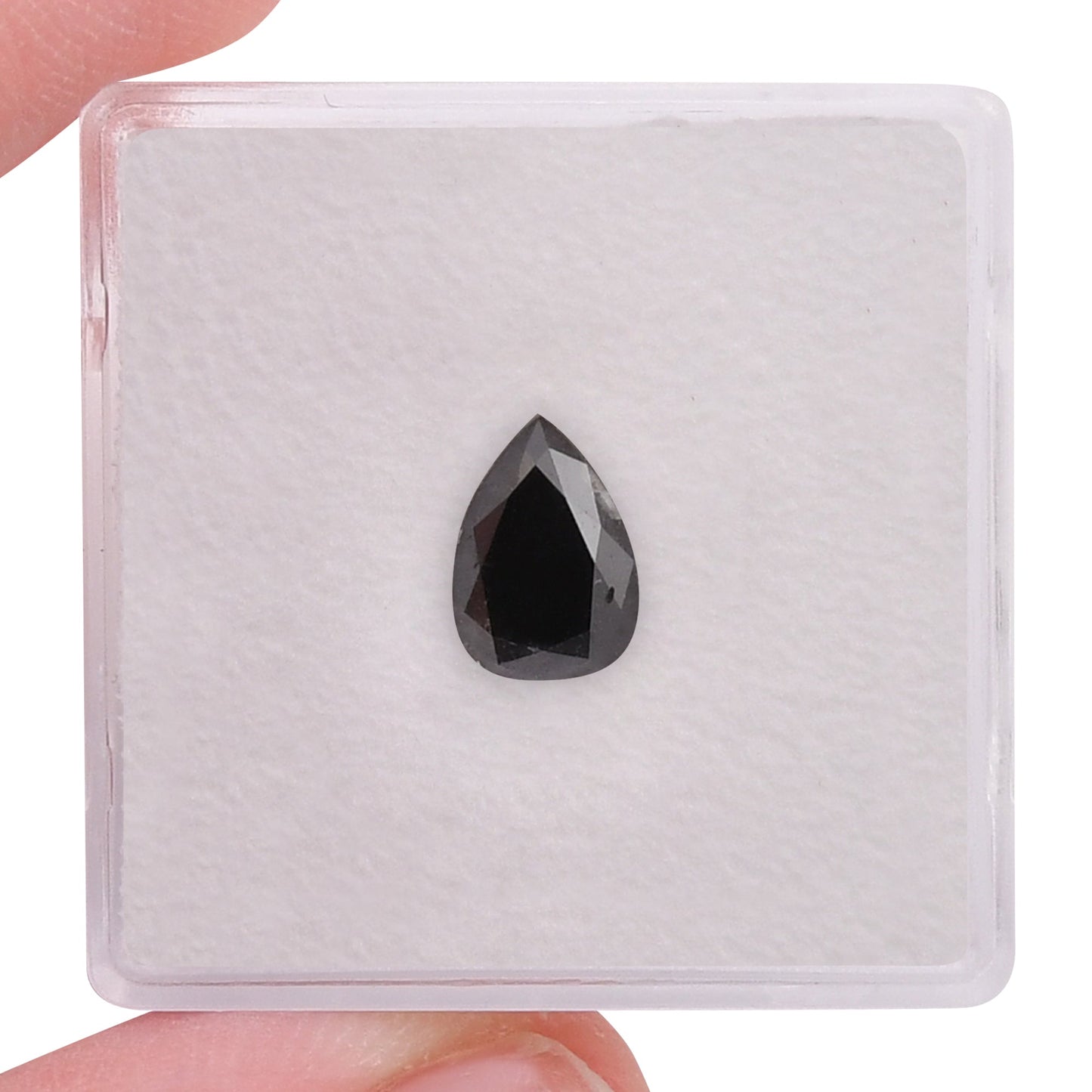 1.34 Carat Fancy Black Pear Diamond GIA