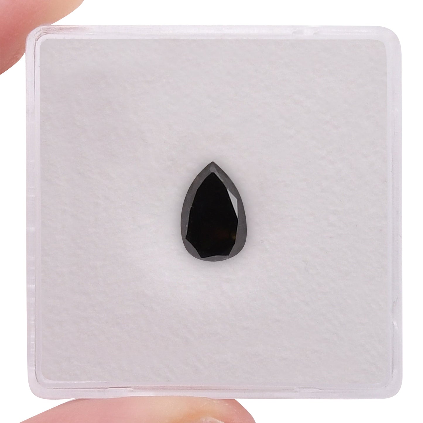 1.06 Carat Fancy Black Pear Diamond GIA