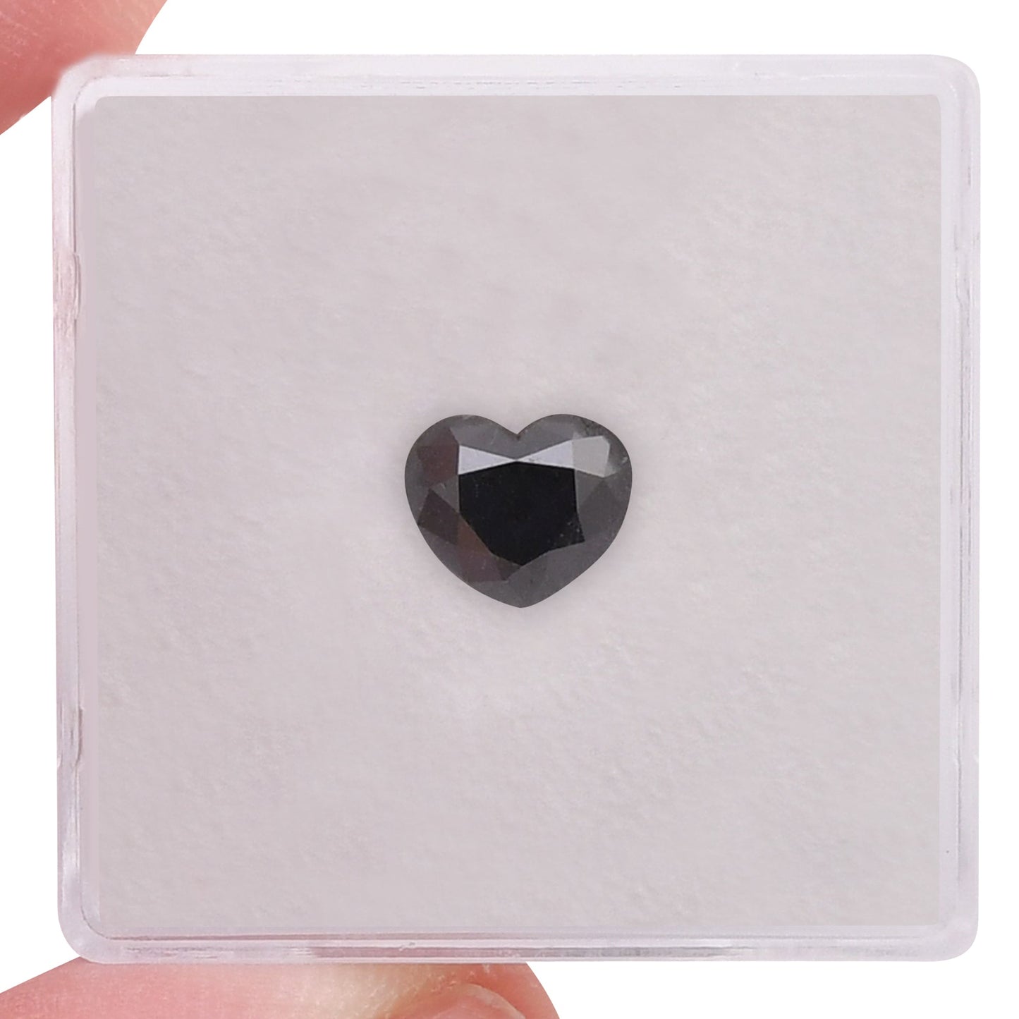 1.24 Carat Fancy Black HEART Diamond GIA