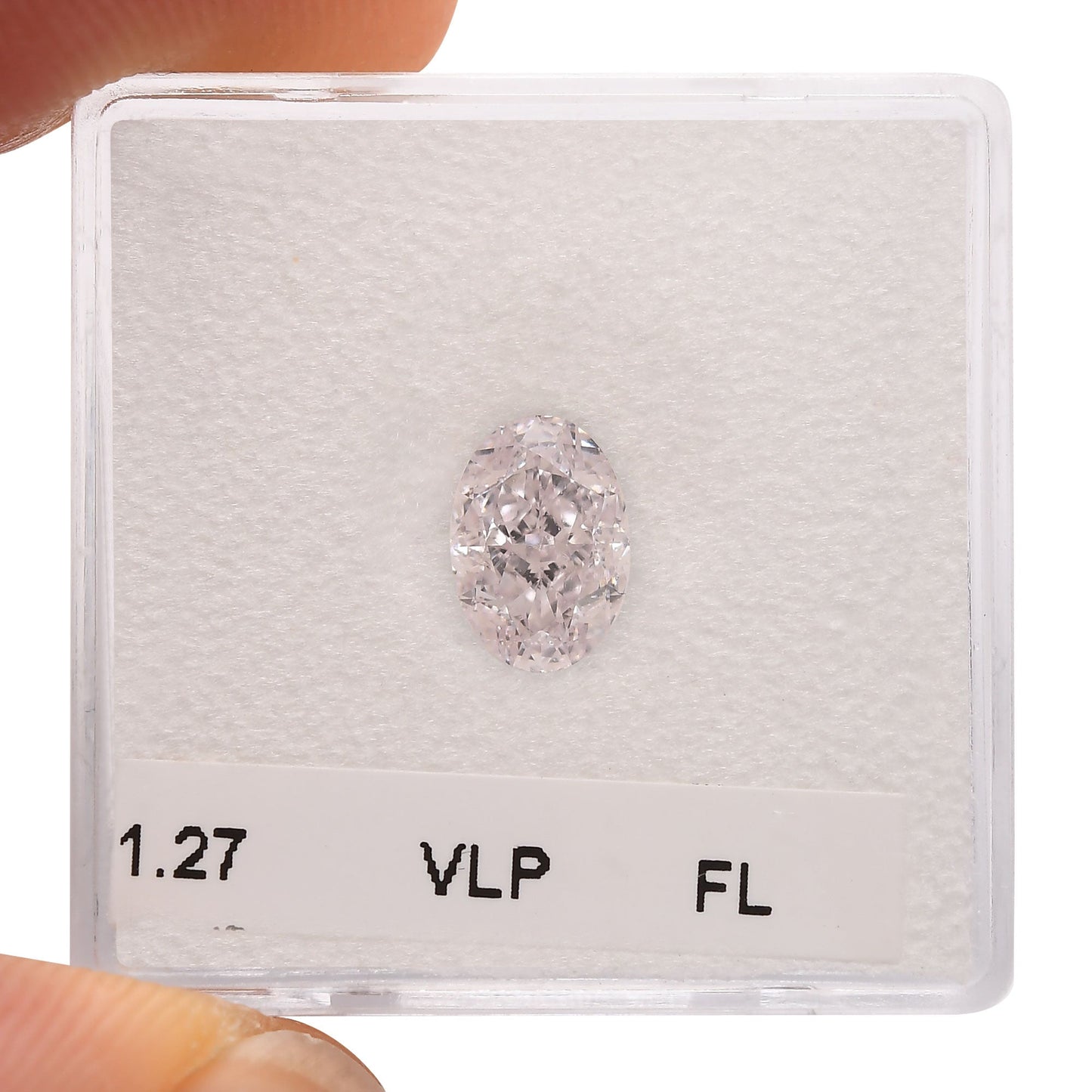 1,27 Karat sehr hellrosa ovaler Diamant FL GIA