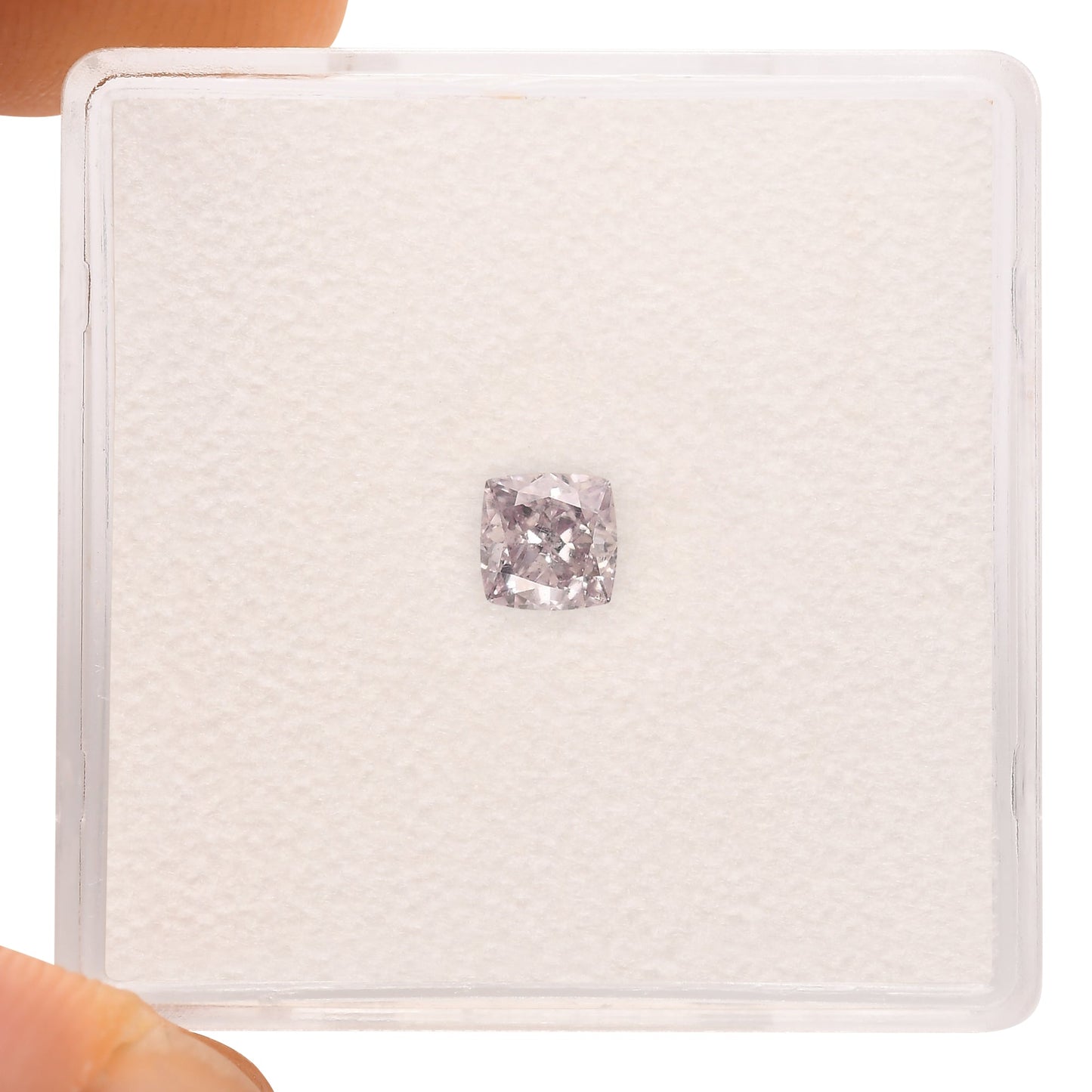 0,40 Karat Fancy Light Purplish Pink Cushion Diamond SI1 GIA