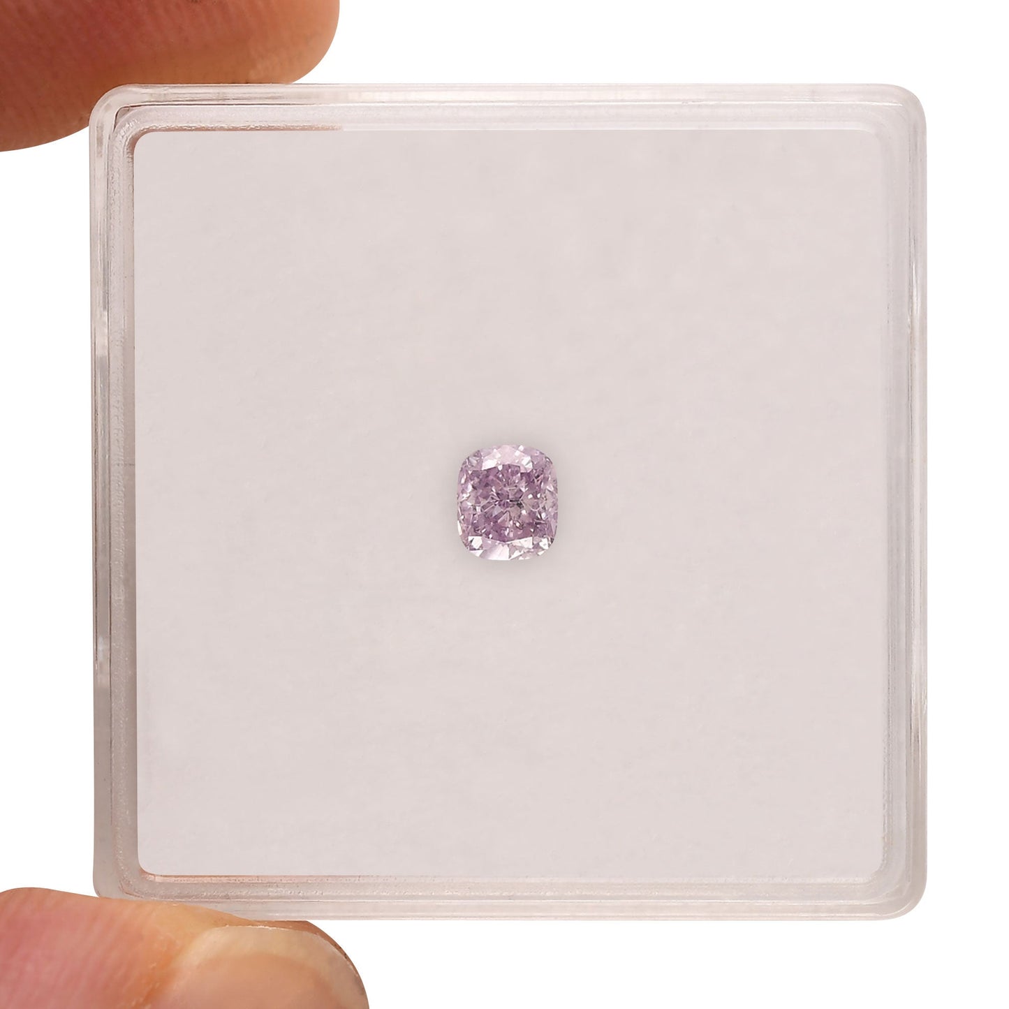 0,25 Karat Fancy Intense Pink Purple Cushion Diamond SI2 GIA