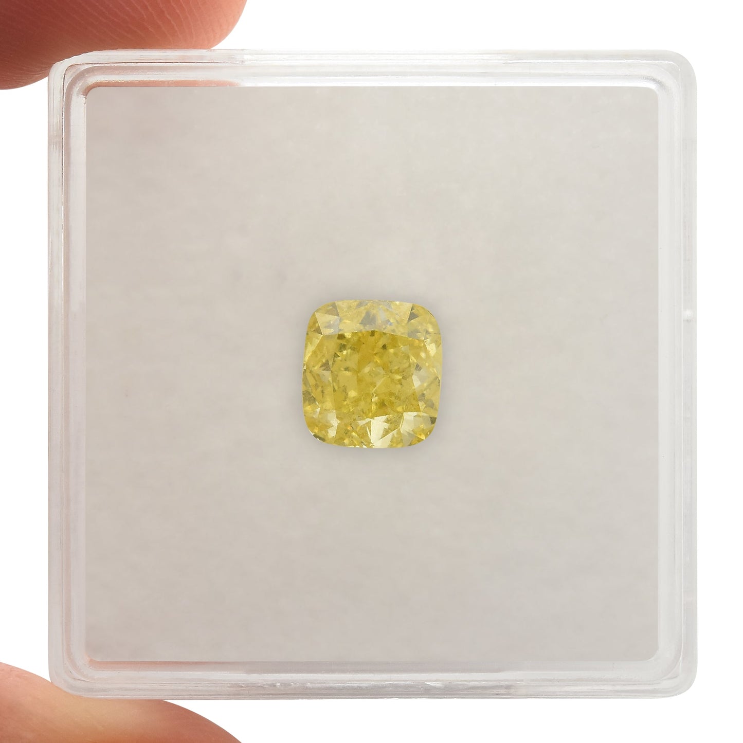 1,34 Karat Fancy Intense Yellow Cushion Diamond SI1 GIA