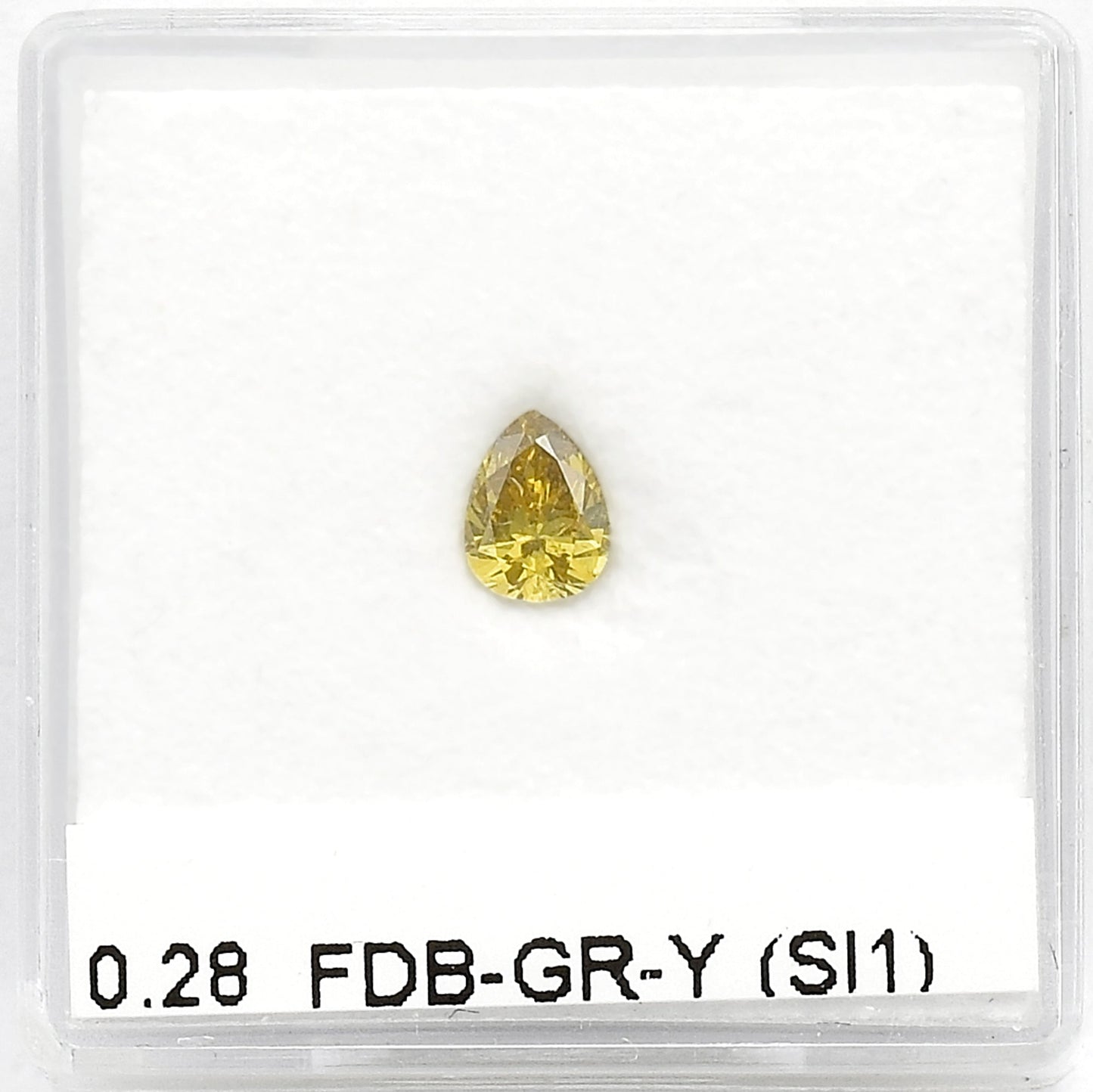 0,28 Karat Fancy Deep Brownish Greenish Yellow Birnenförmiger Diamant (SI1) GIA