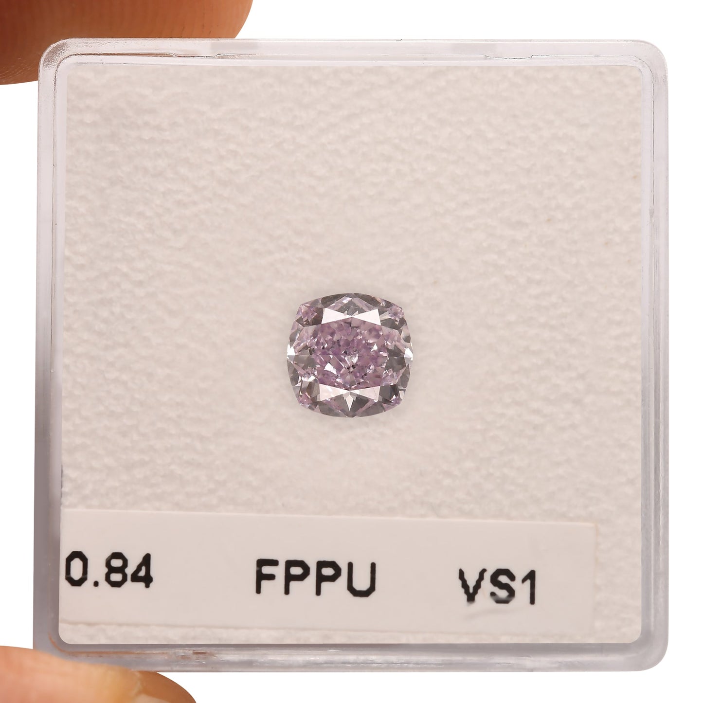 0,84 Karat Fancy Pink Purple Cushion Diamant VS1 GIA