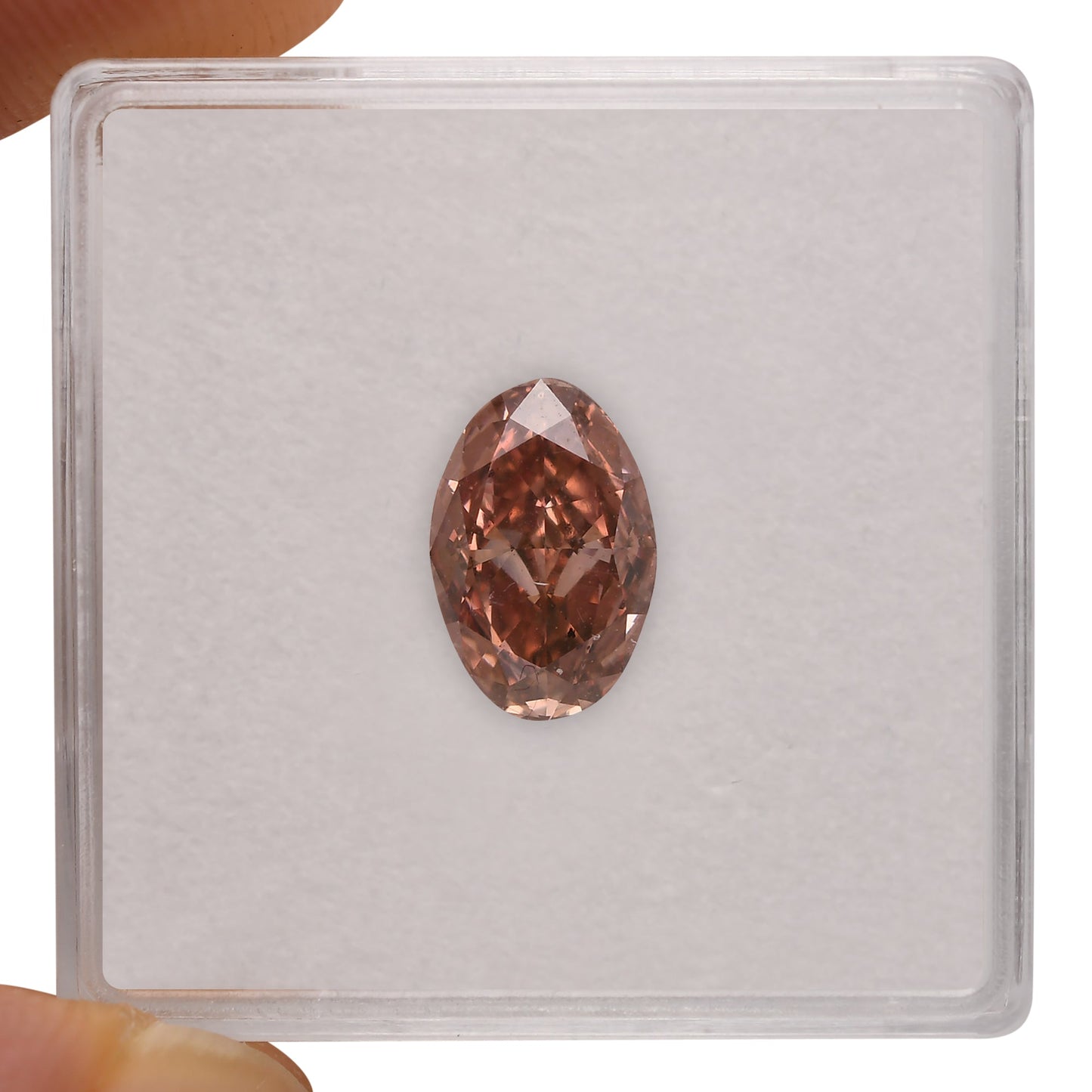 1,89 Karat Fancy bräunlich-orange-rosa ovaler Diamant SI2 GIA