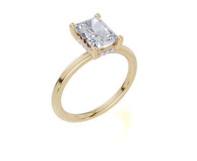 18ct Radiant 1.50Carat D/E/F-LG VS/VVS Plain Plain Hidden Halo Diamond Ring