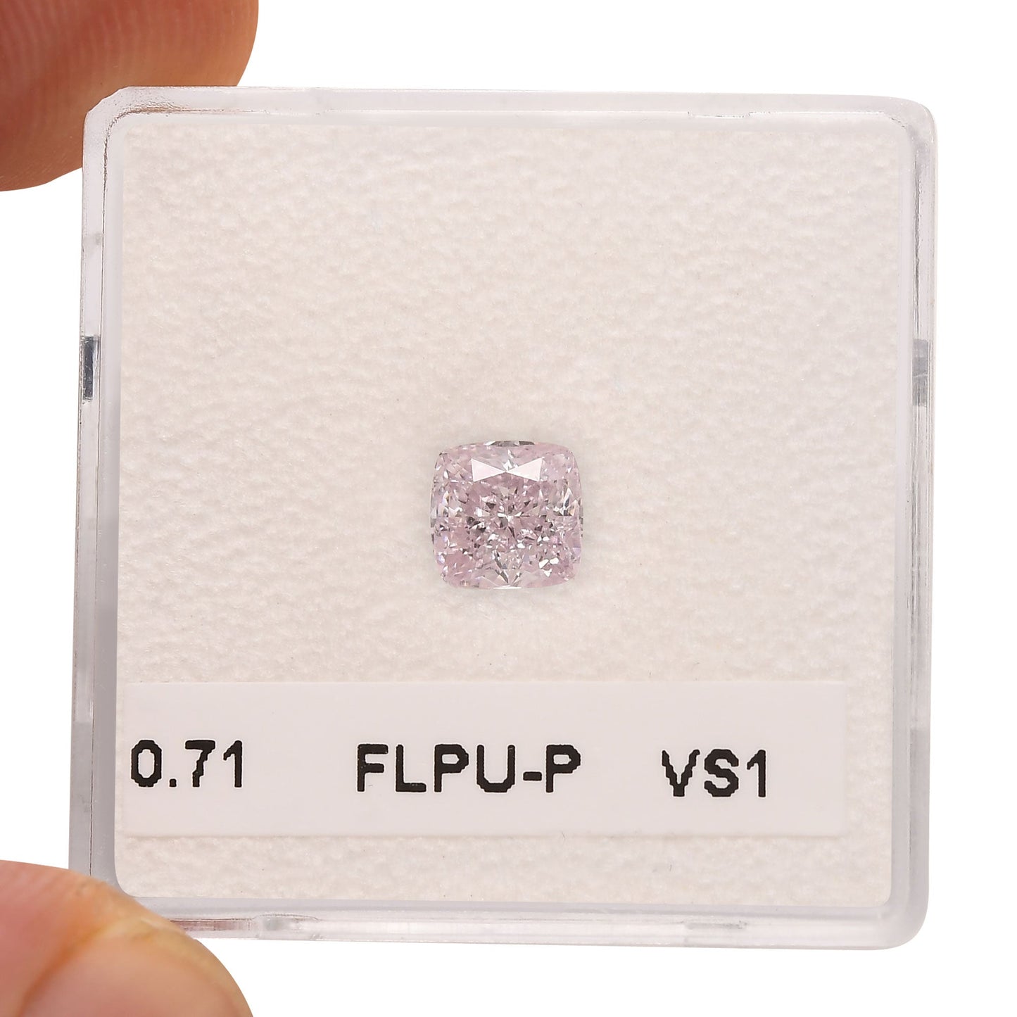 0,71 Karat Fancy Light Purplish Pink Cushion Diamond VS1 GIA
