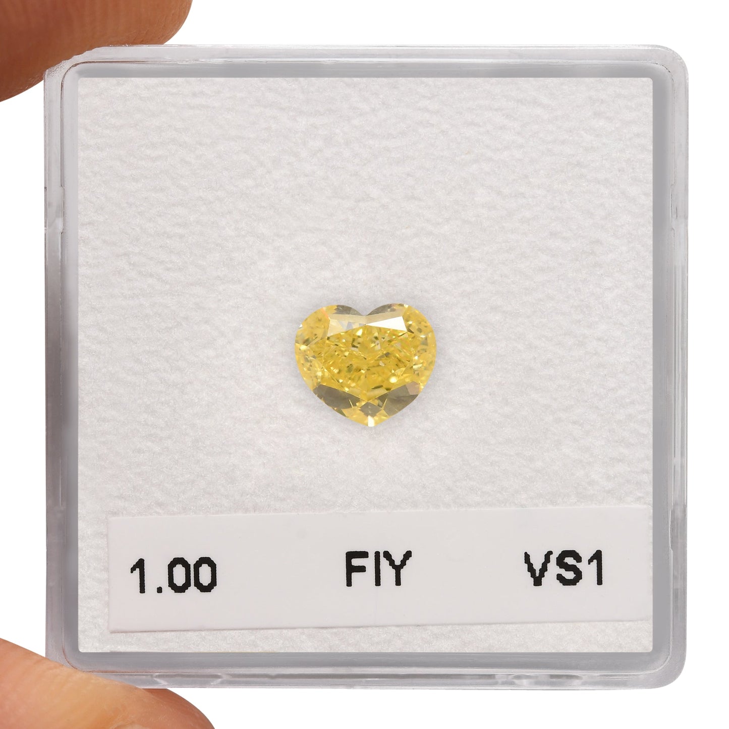 1.00 Carat Fancy Intense Yellow HEART Diamond VS1 GIA