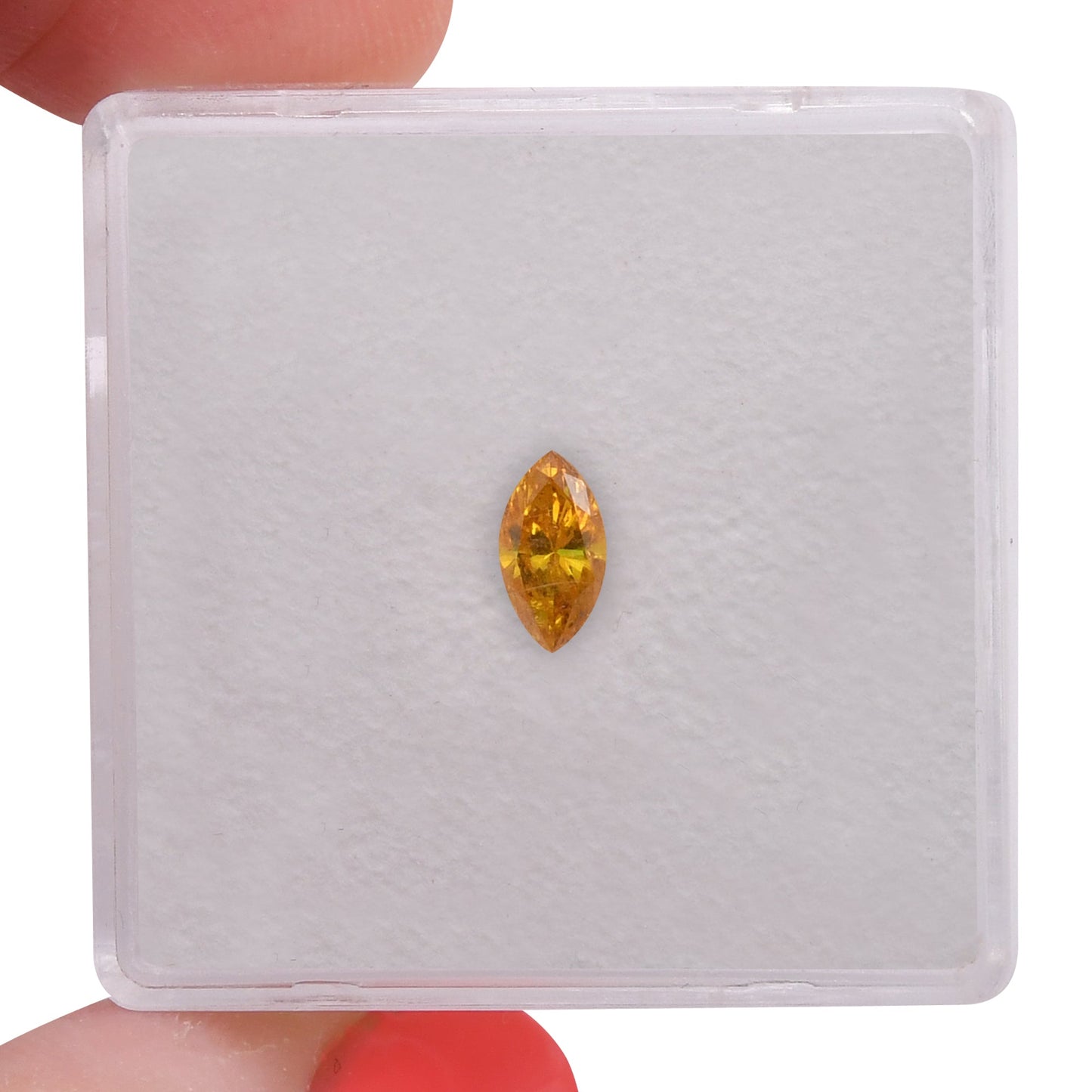 0,27 Karat Fancy Vivid Yellowish Orange Marquise-Diamant (I1) GIA