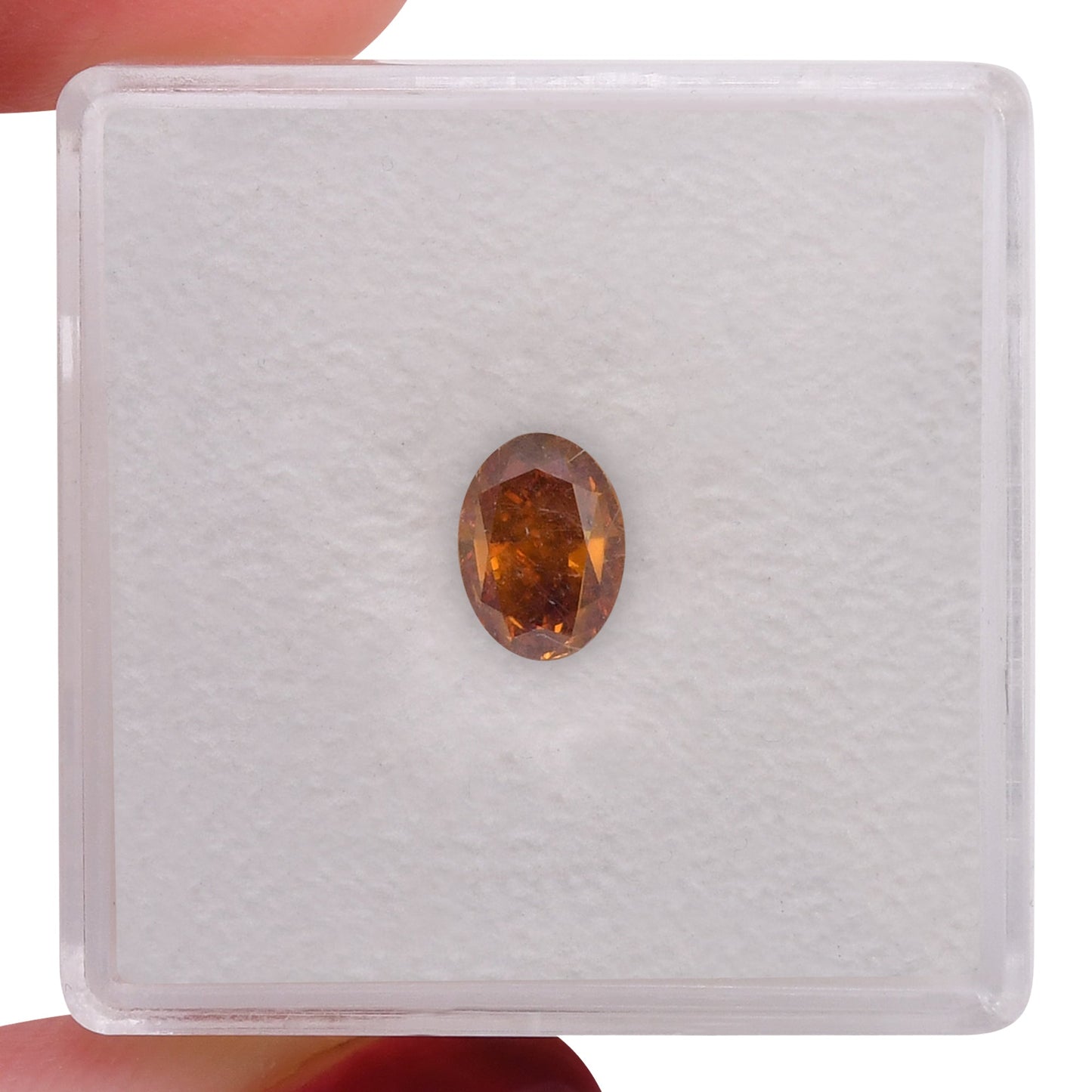 1,01 Karat Fancy Deep Yellowish Orange Ovaler Diamant I1 GIA