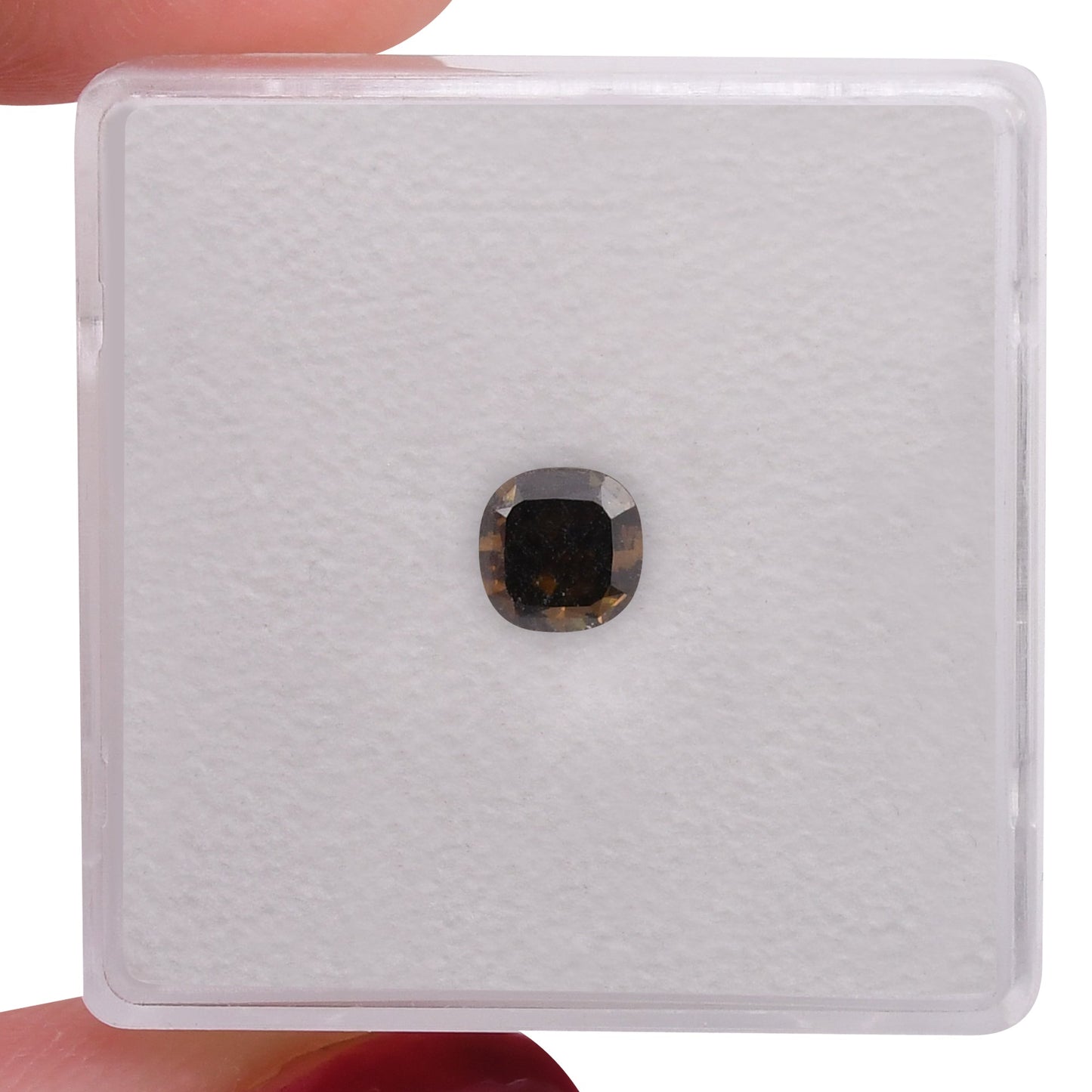 0,59 Karat Fancy Dark Brown Cushion Diamond VS1 GIA