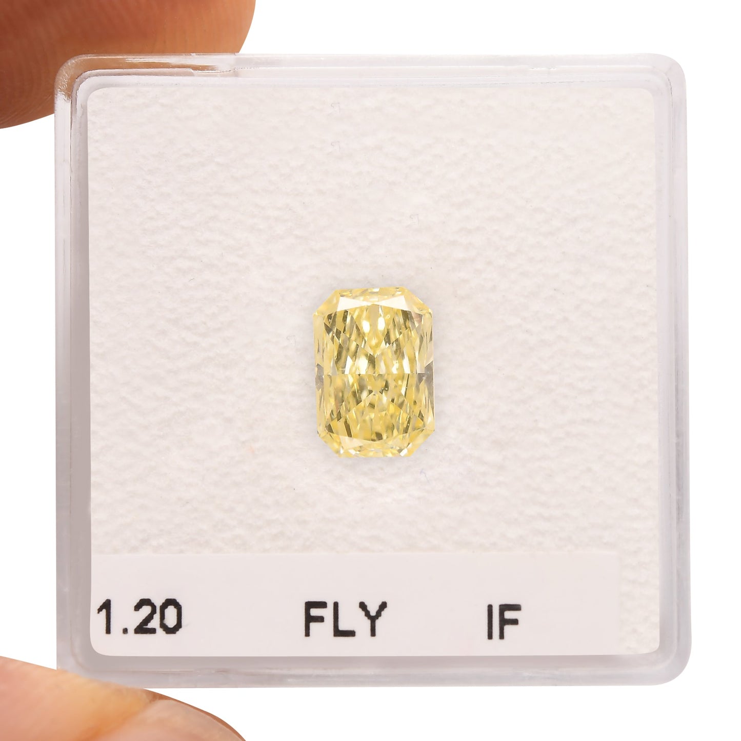 1.20 Carat Fancy Light Yellow Radiant Diamond IF GIA