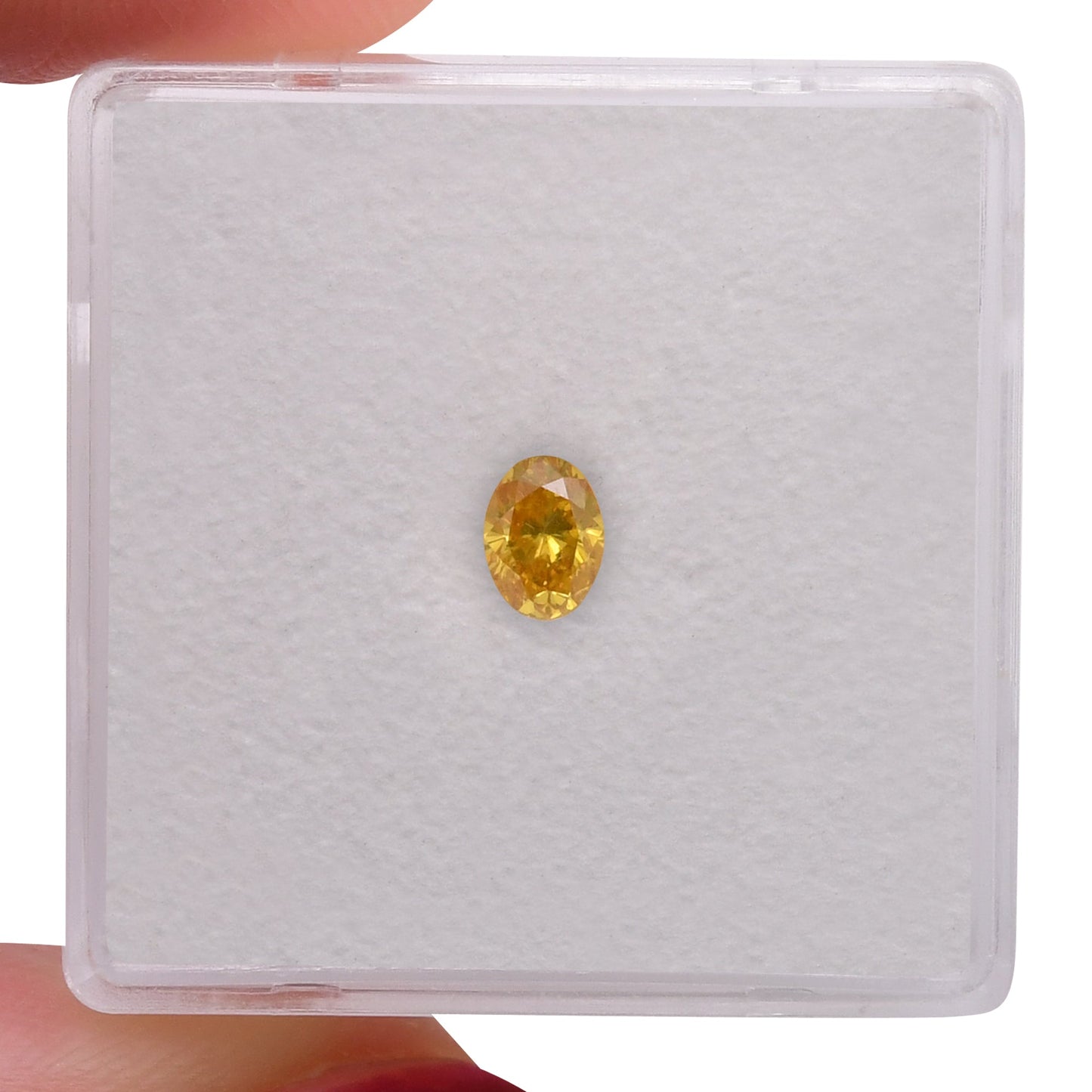 0,28 Karat Fancy Vivid Orange Yellow Ovaler Diamant SI1 GIA