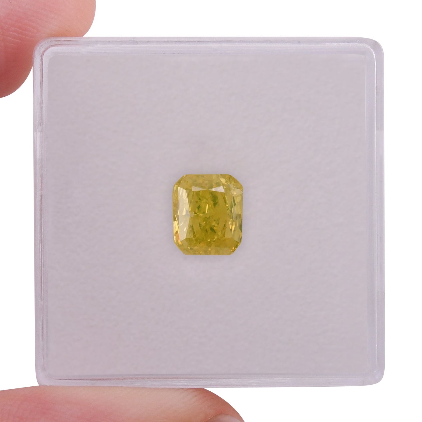 1,01 Karat Fancy Intense Greenish Yellow Radiant VS2 GIA