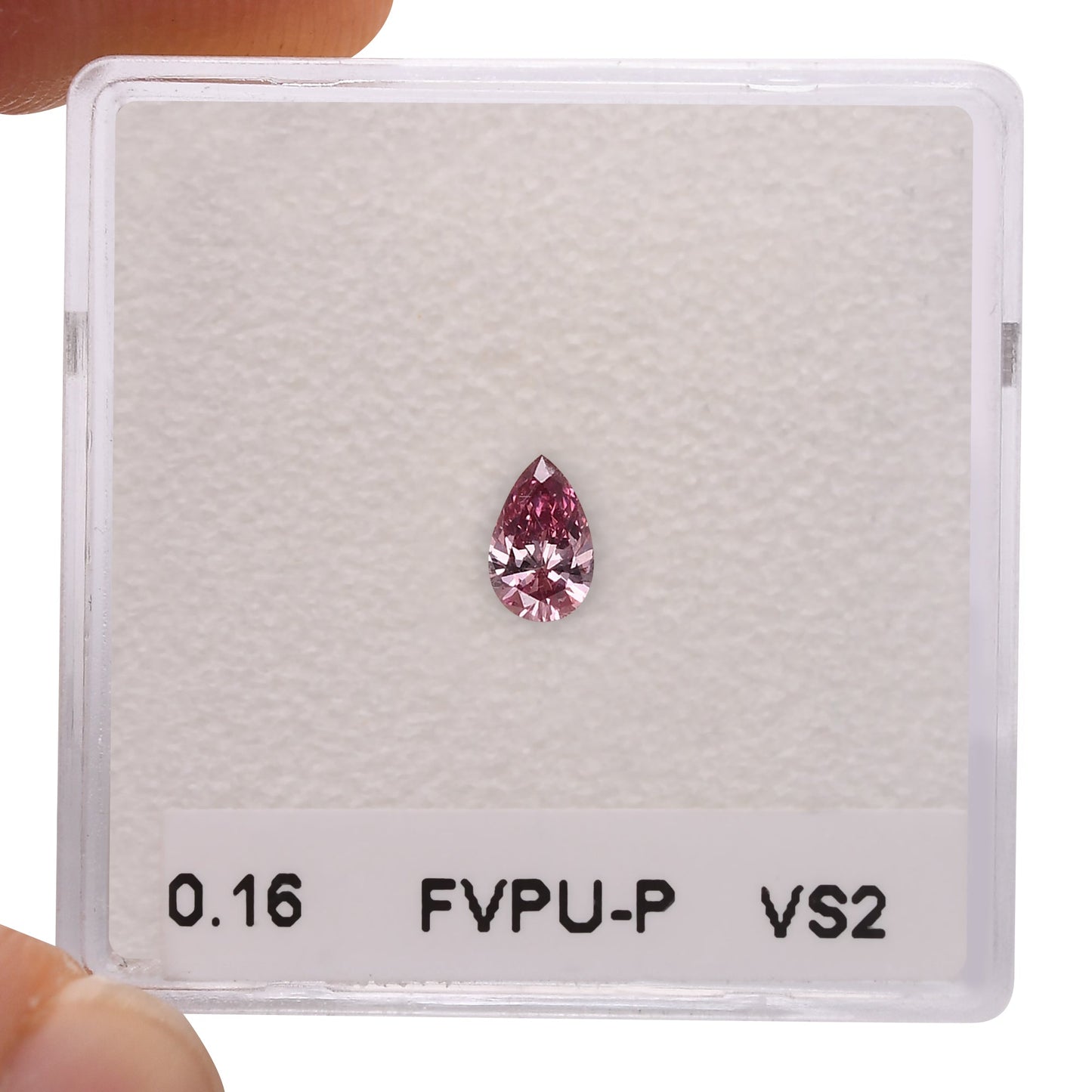 0,16 Karat Fancy Vivid Purplish Pink Birnenförmiger Diamant VS2 ARGYLE & GIA