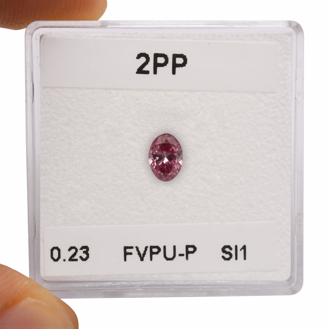 0.23 Carat Fancy Vivid Purplish Pink Oval Diamond SI1 GIA & ARGYLE