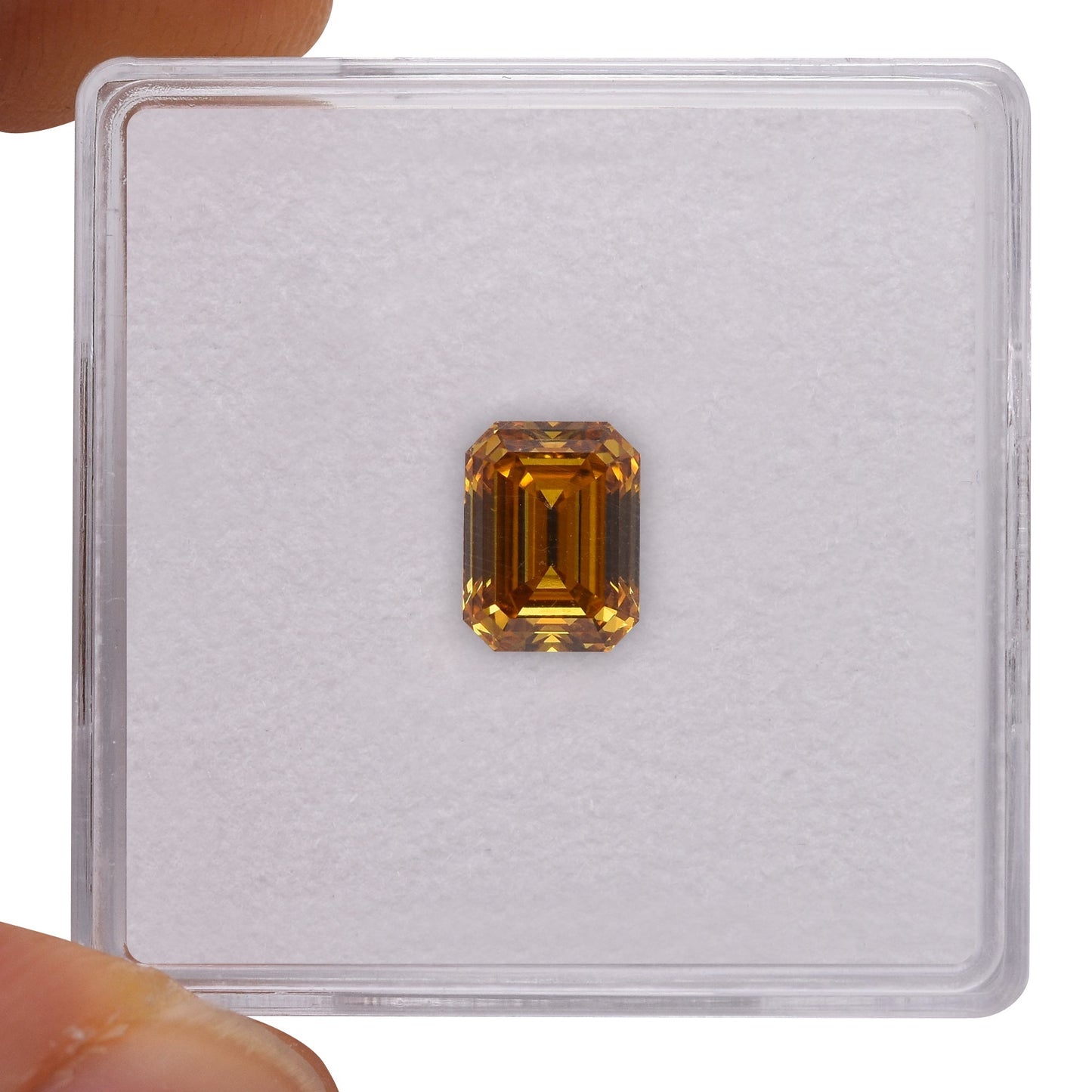1,05 Karat Fancy Deep Yellow Orange Emerald Diamond VS1 GIA