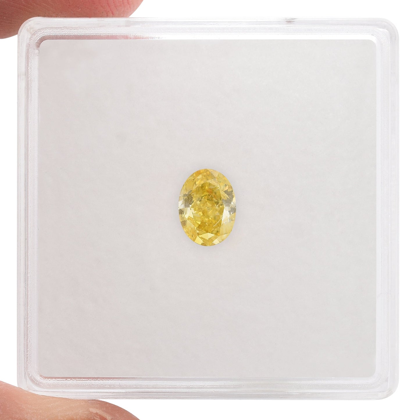0,51 Karat Fancy Vivid Yellow Ovaler Diamant (I1) GIA