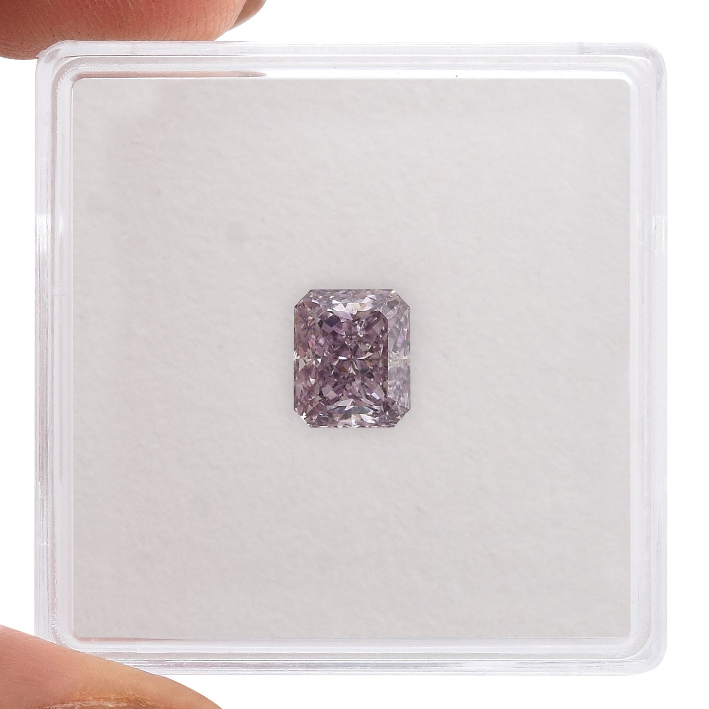 1,02 Karat Fancy Brownish Purple Pink Radiant Diamant VS2 GIA