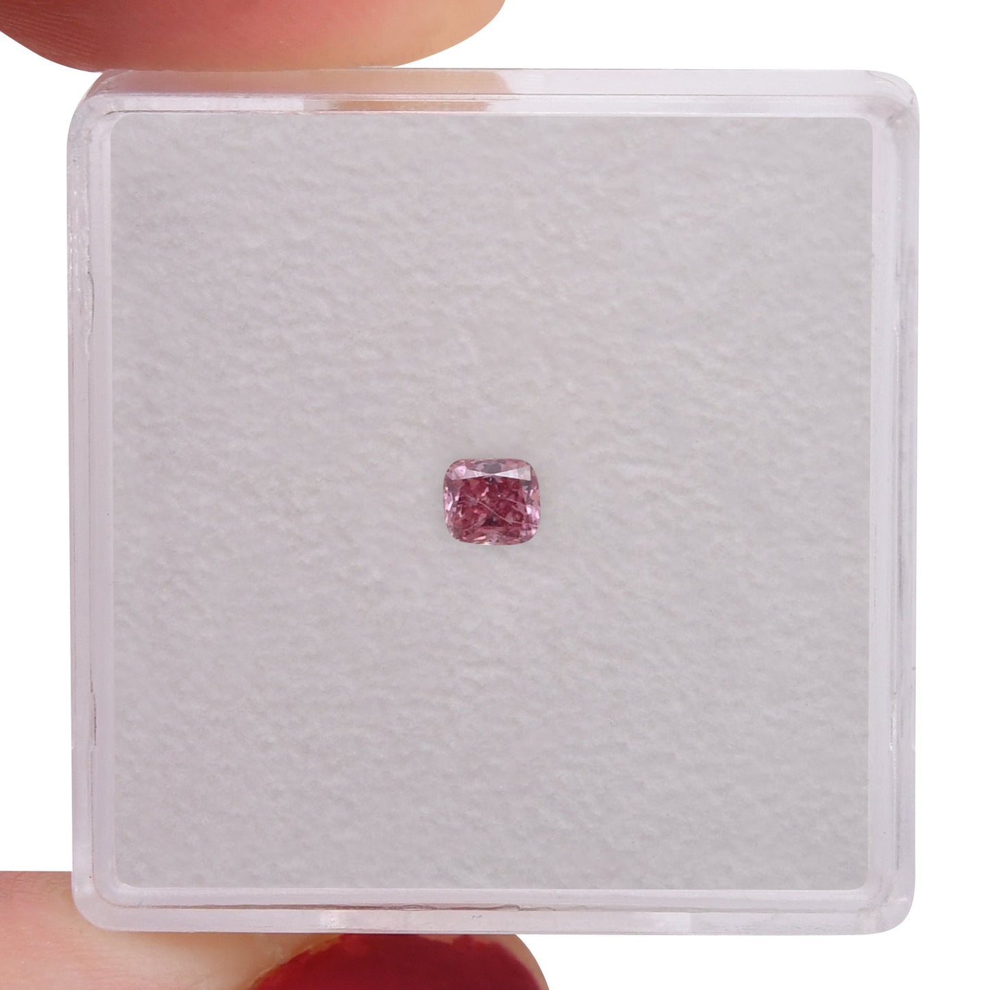 0,16 Karat Fancy Intense Purplish Pink Cushion Diamond SI2 GIA