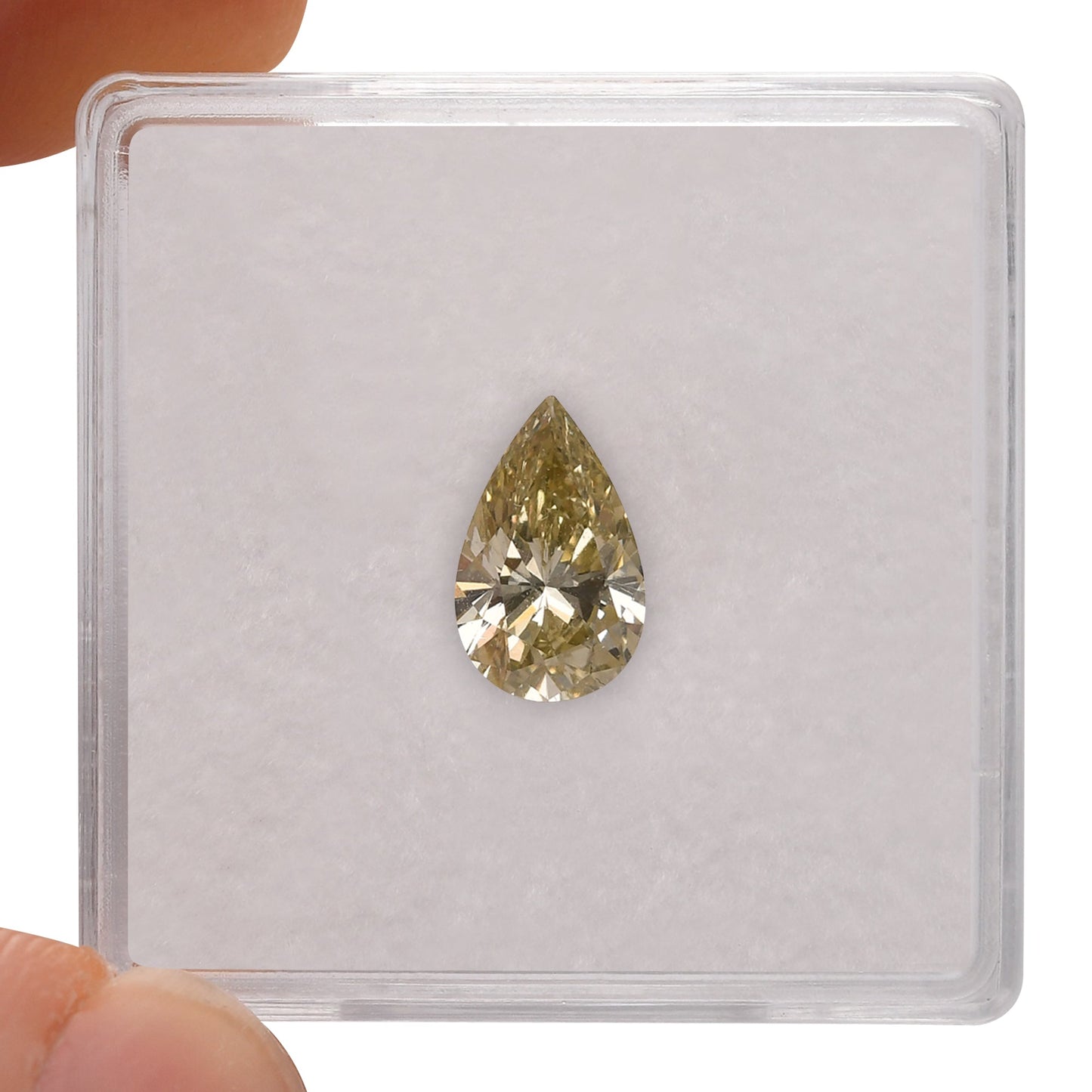 1,01 Karat Fancy Brownish Greenish Yellow Birnear Diamond VVS2 GIA