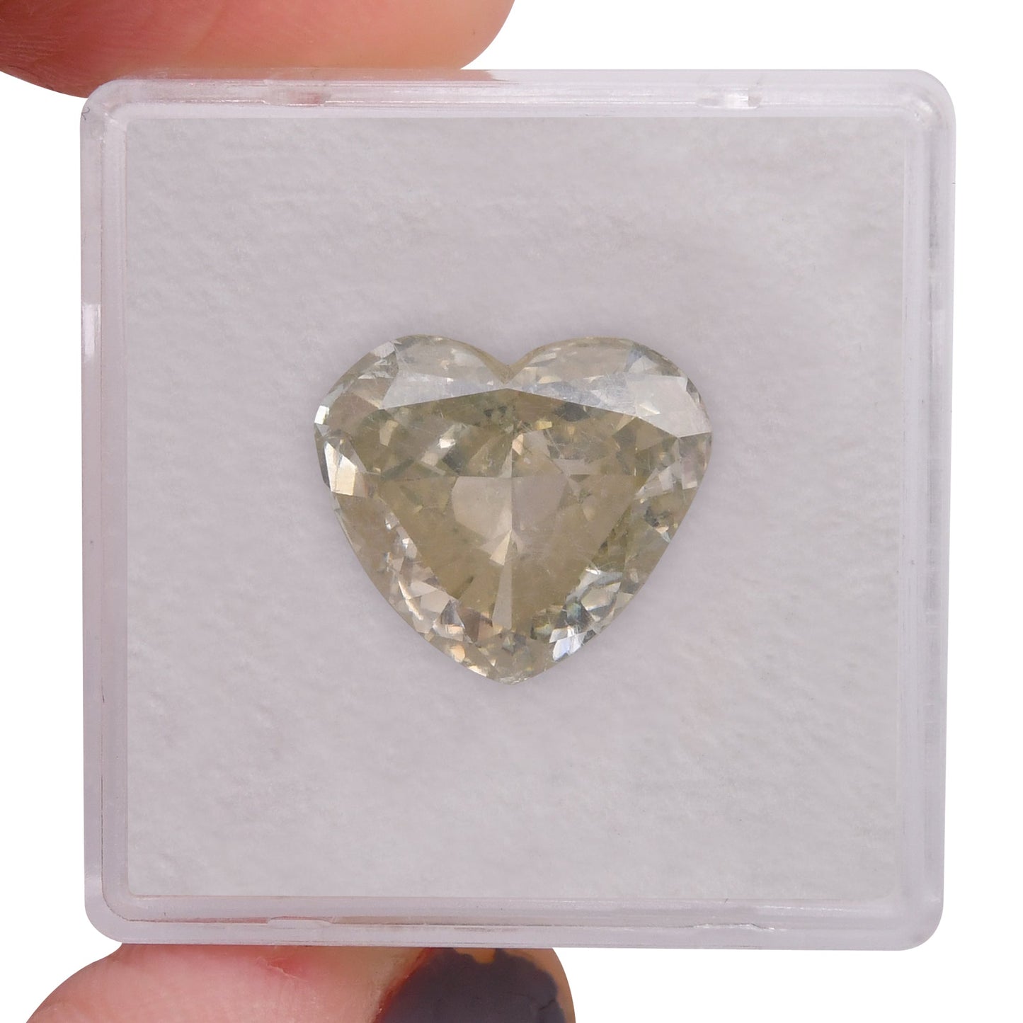 6,44 Karat Fancy Gray Greenish Yellow Heart Diamant I1 GIA