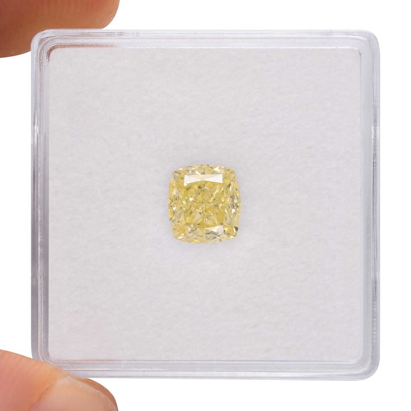 1,41 Karat Fancy Light Yellow Cushion Diamond SI1 GIA