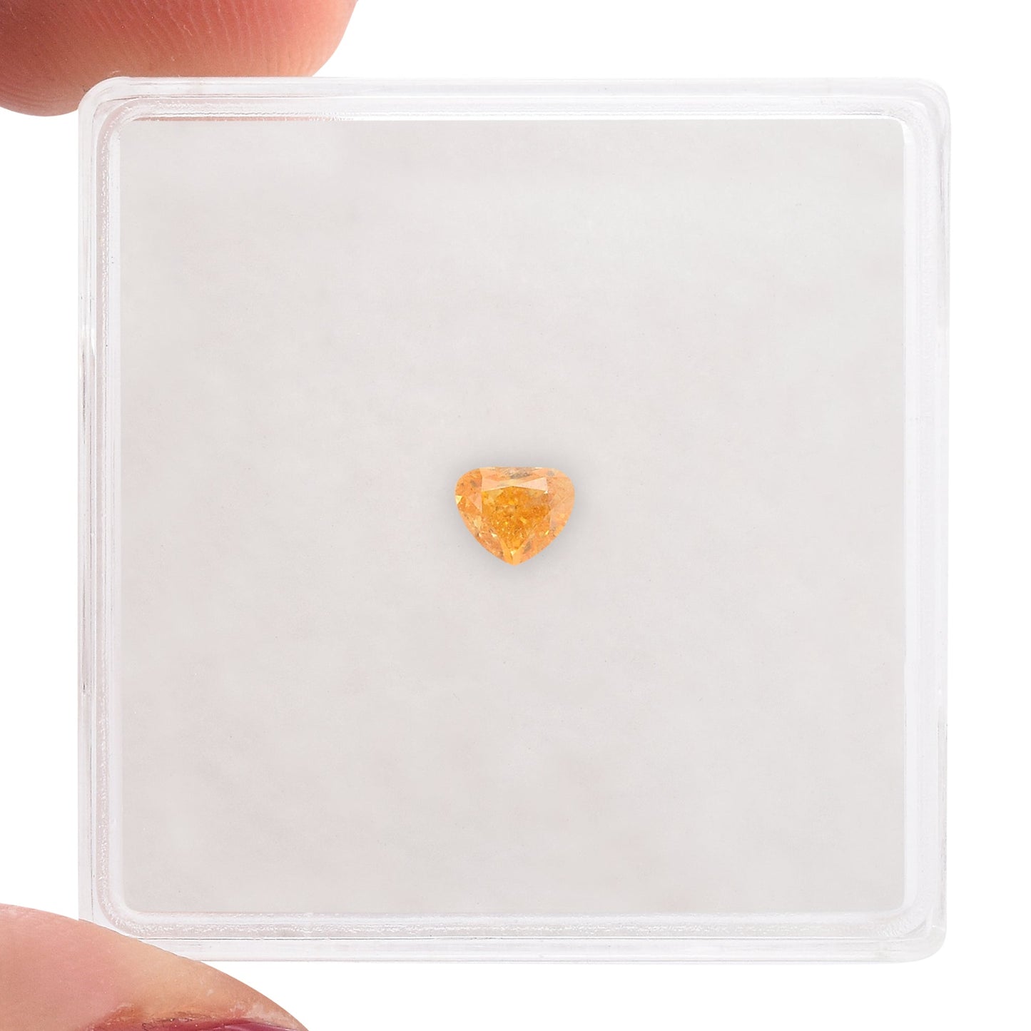 0,18 Karat Fancy Intense Yellowish Orange Heart Diamant (I2) GIA