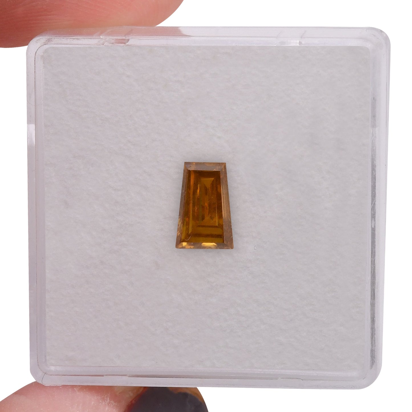 0,72 Karat Fancy Deep Orange Yellow Baguette-Diamant I1 GIA
