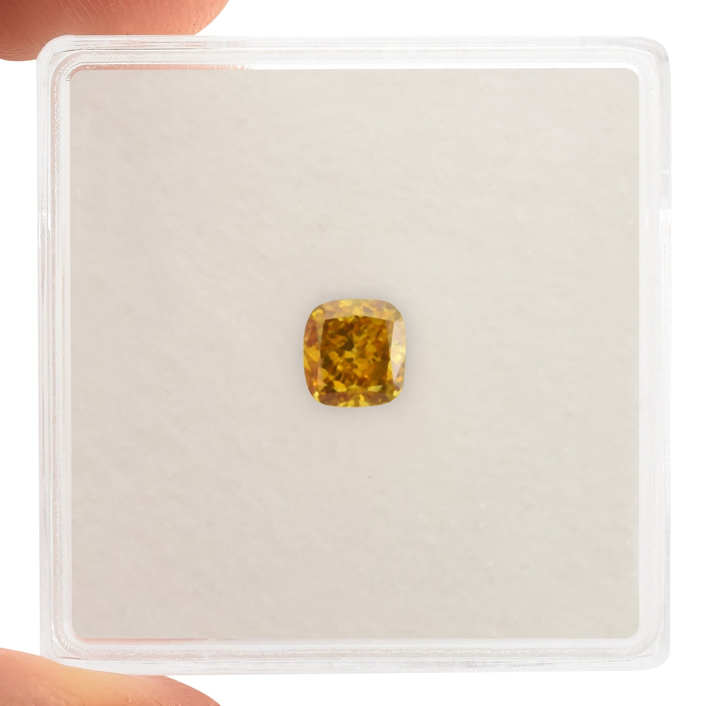 0,52 Karat Fancy Intense Orange Yellow Cushion Diamond SI1 GIA