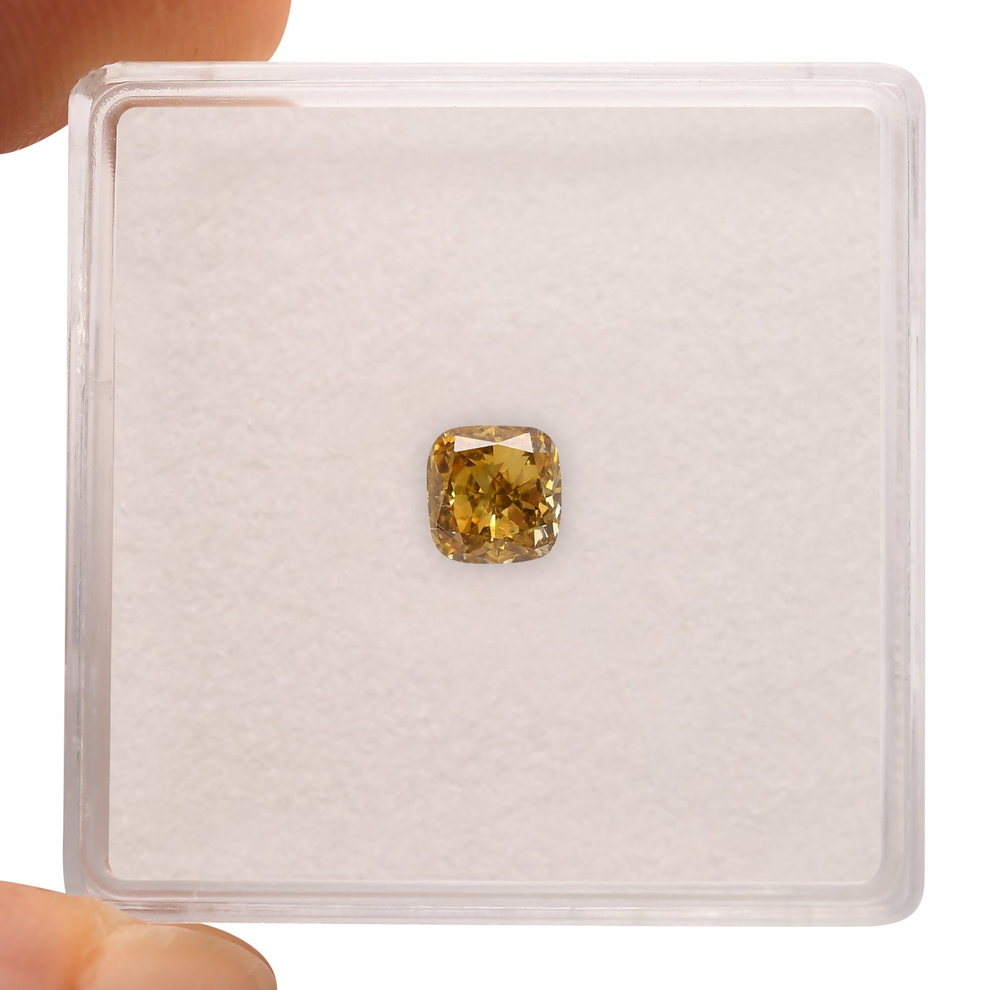 0,53 Karat Fancy Deep Brownish Yellow Cushion Diamond VS1 GIA