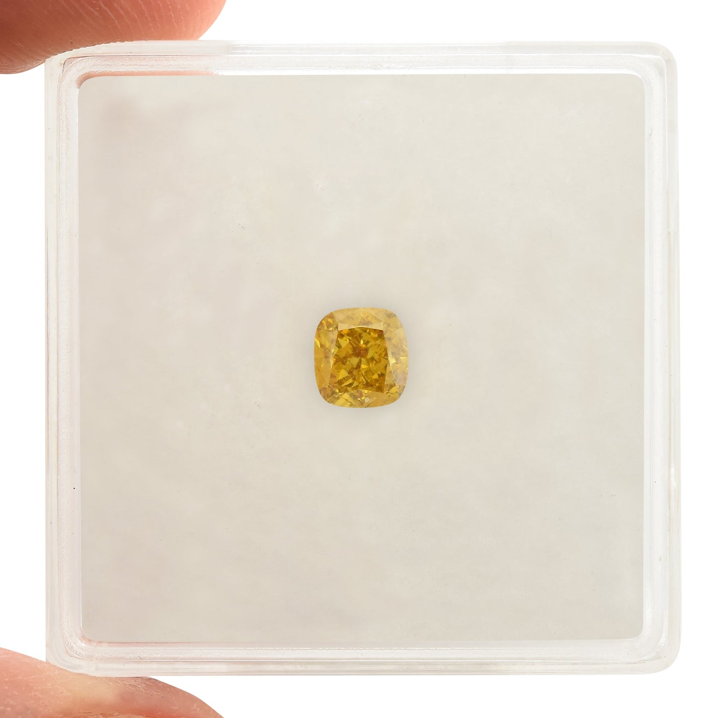 0,51 Karat Fancy Deep Brownish Orangey Yellow Cushion Diamond SI1 GIA