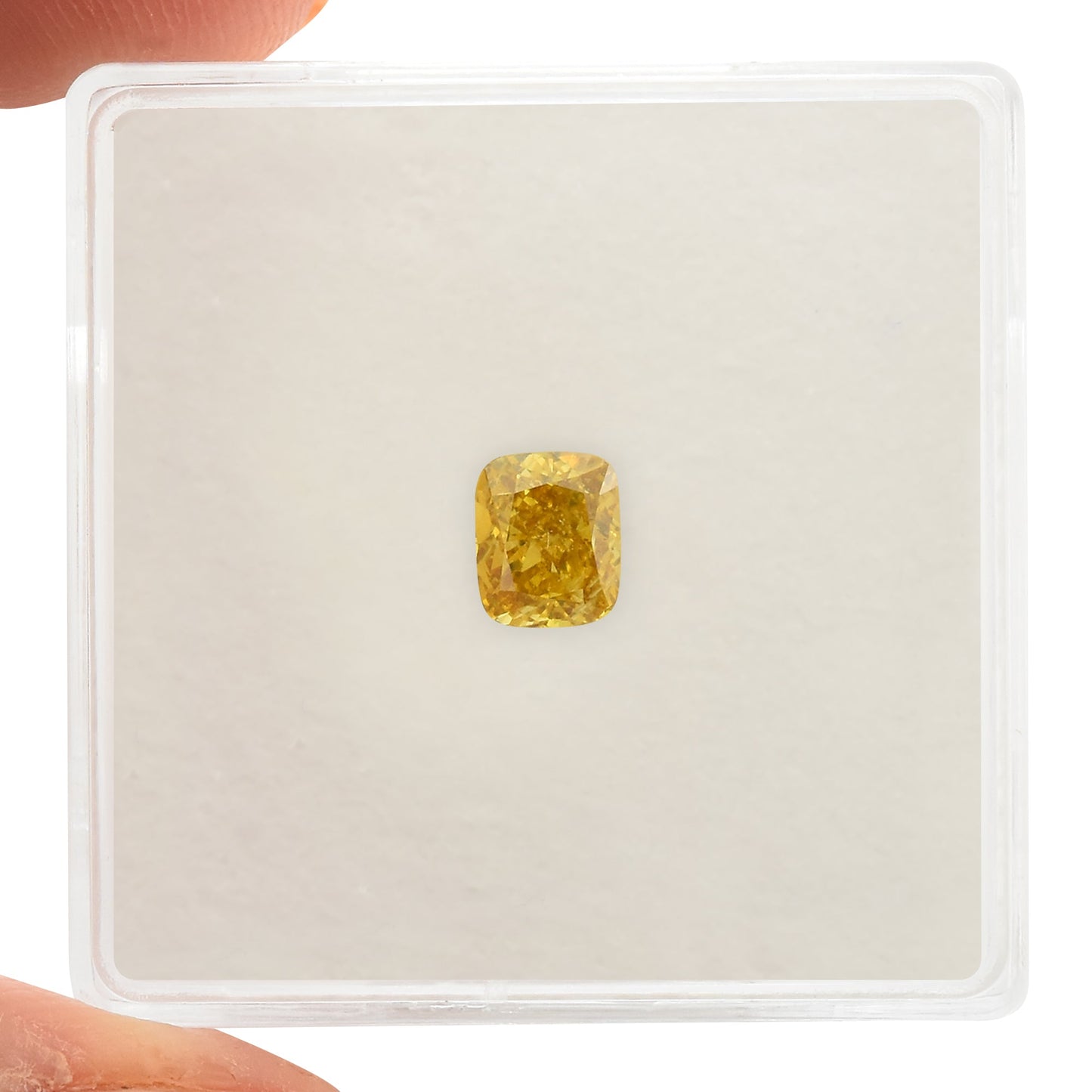 0,62 Karat Fancy Deep Brownish Yellow Cushion Diamond I1 GIA