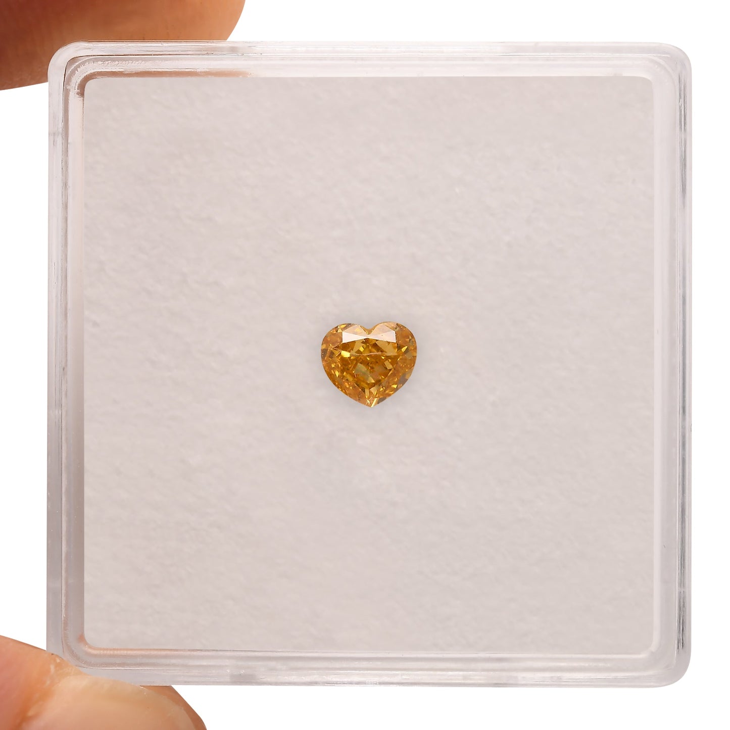 0,28 Karat Fancy Intense Orange Yellow Heart Diamant SI1 GIA