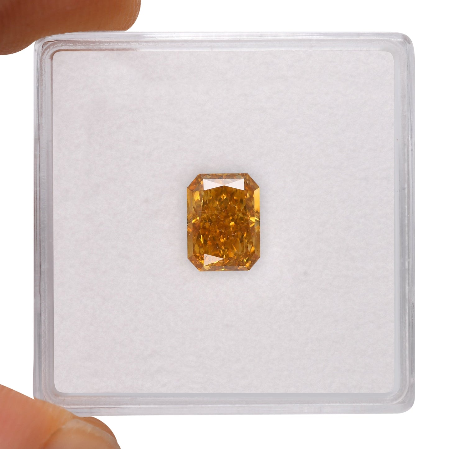 1,27 Karat Fancy Deep Orange Yellow Radiant Diamant SI1 GIA