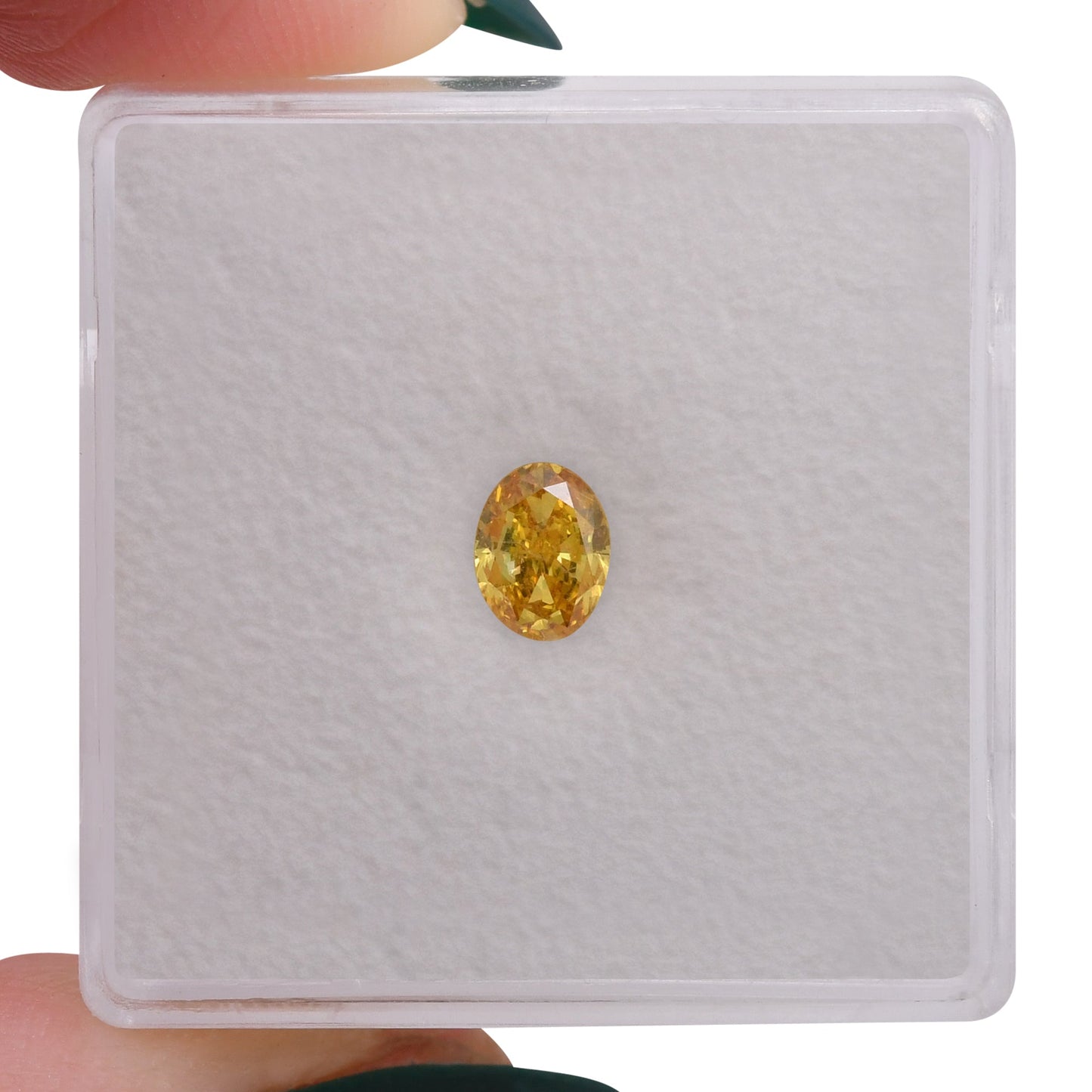 0,51 Karat Fancy Vivid Orange Yellow Ovaler Diamant SI1 GIA