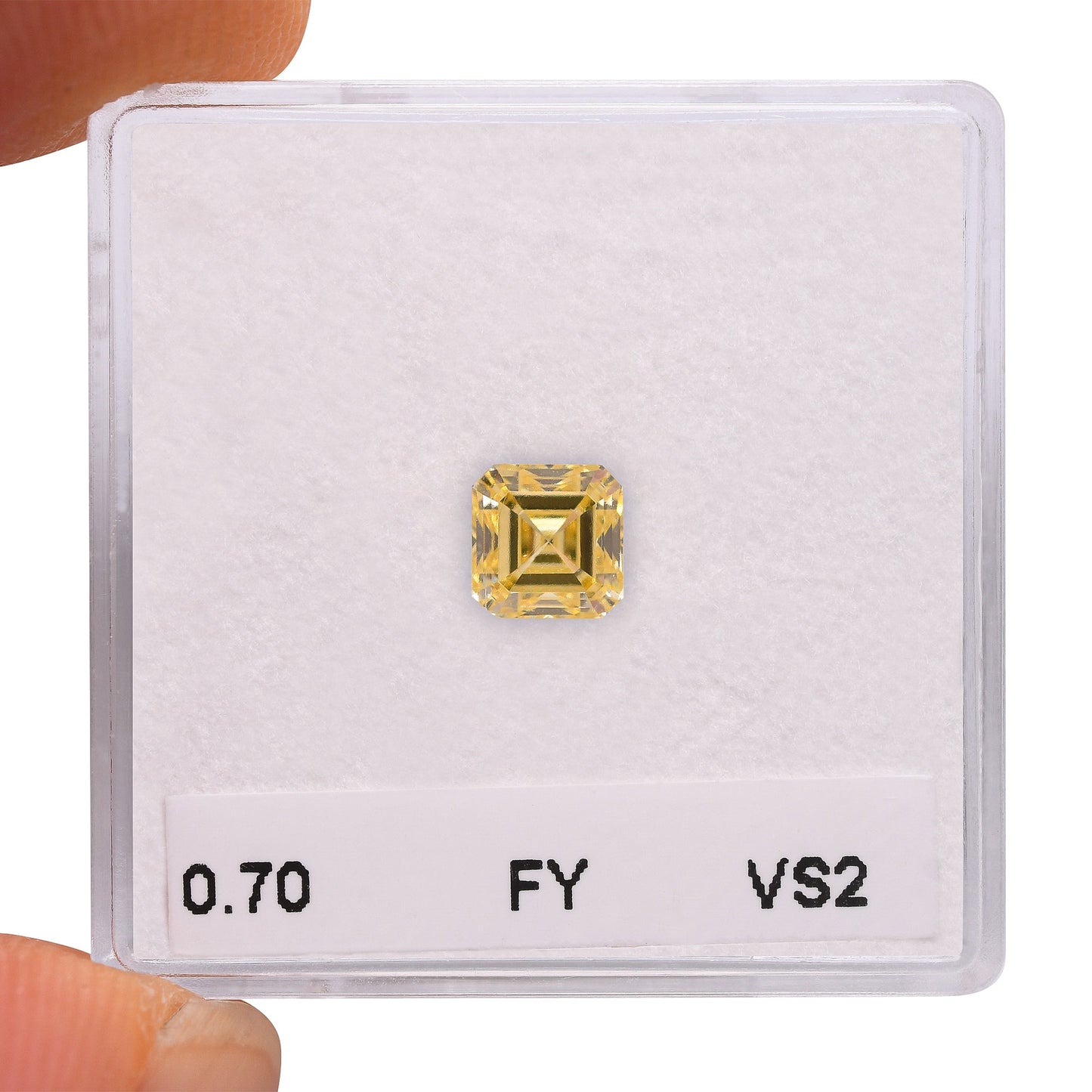 0,70 Karat Fancy Yellow Asscher Diamant VS2 GIA