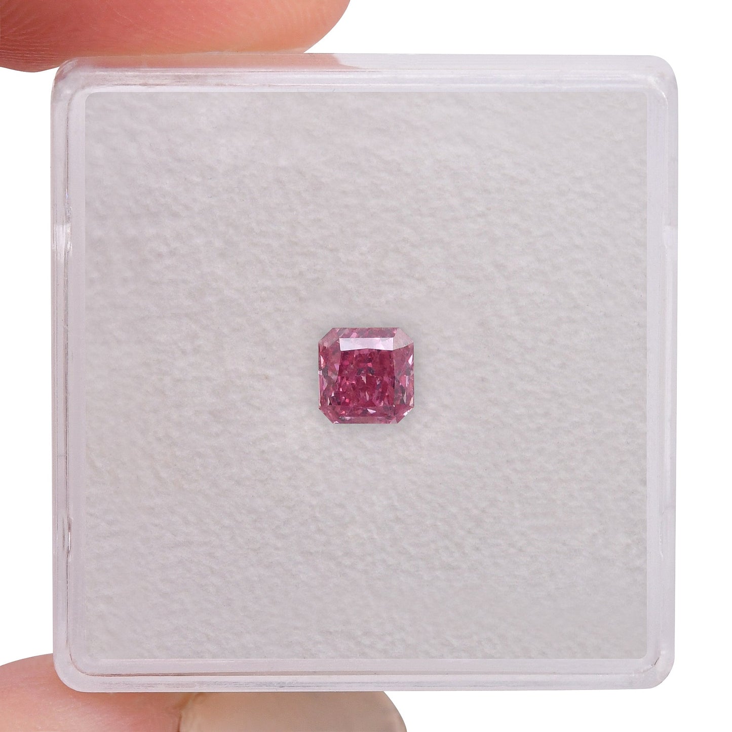 0,43 Karat Fancy Vivid Purplish Pink Radiant Argyle Diamant SI2 GIA und Argyle