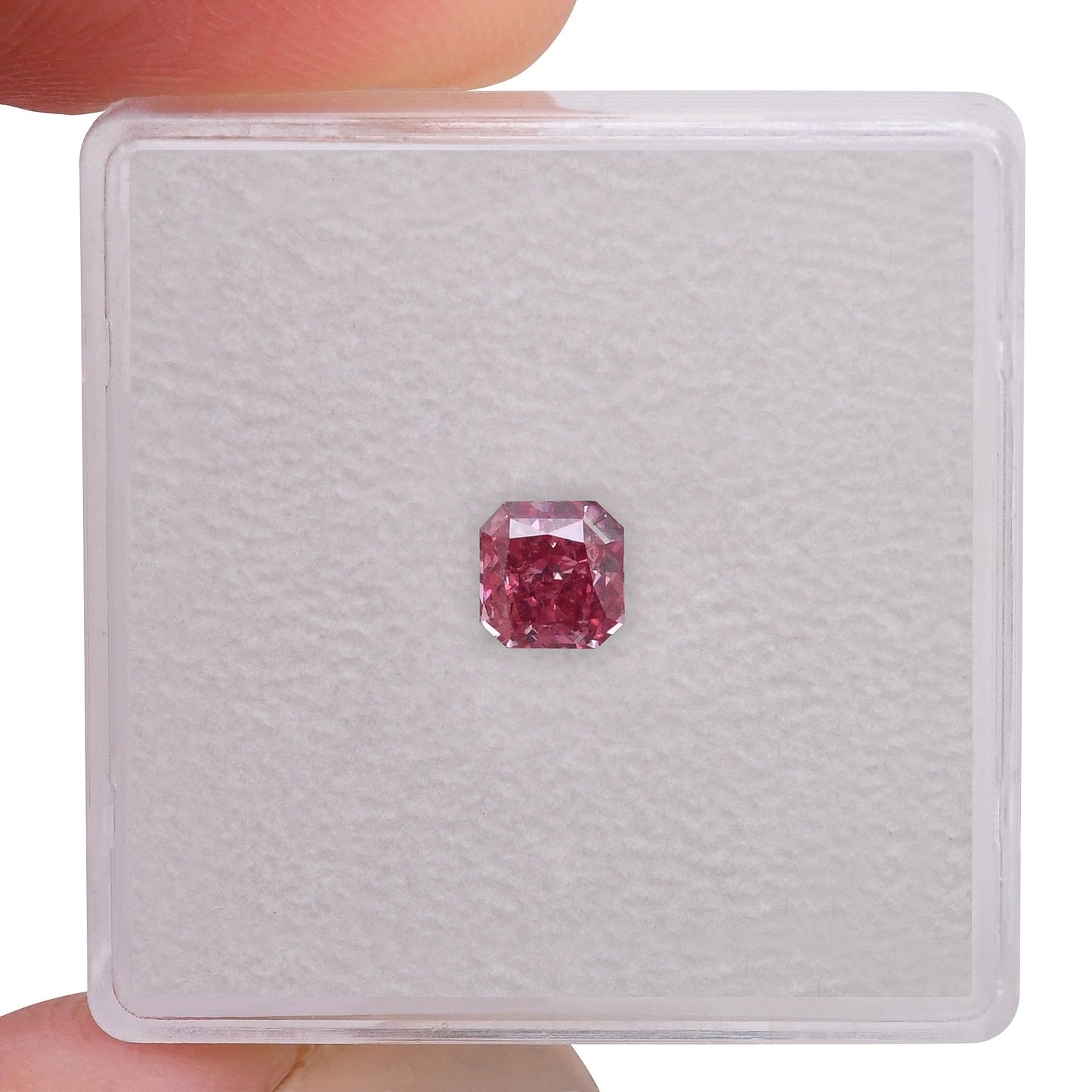 0,45 Karat Fancy Vivid Purplish Pink Radiant Argyle Diamant SI2 GIA und Argyle