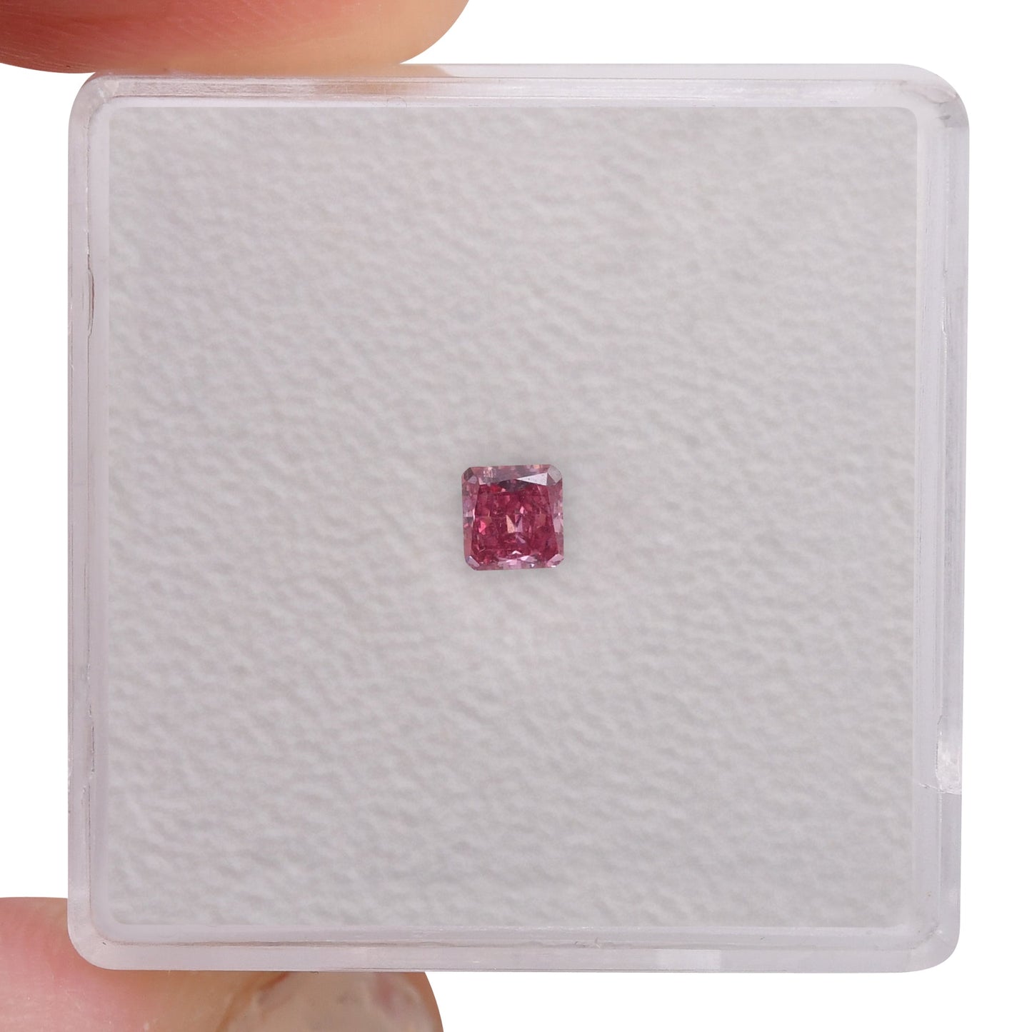 0,17 Karat Fancy Vivid Purplish Pink Radiant Diamant VVS1 GIA