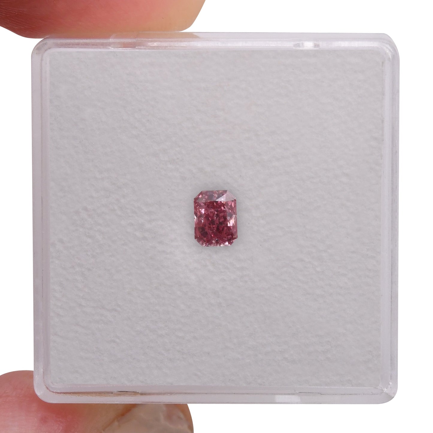 0,27 Karat Fancy Vivid Pink Radiant Diamant VS2 GIA und Argyle