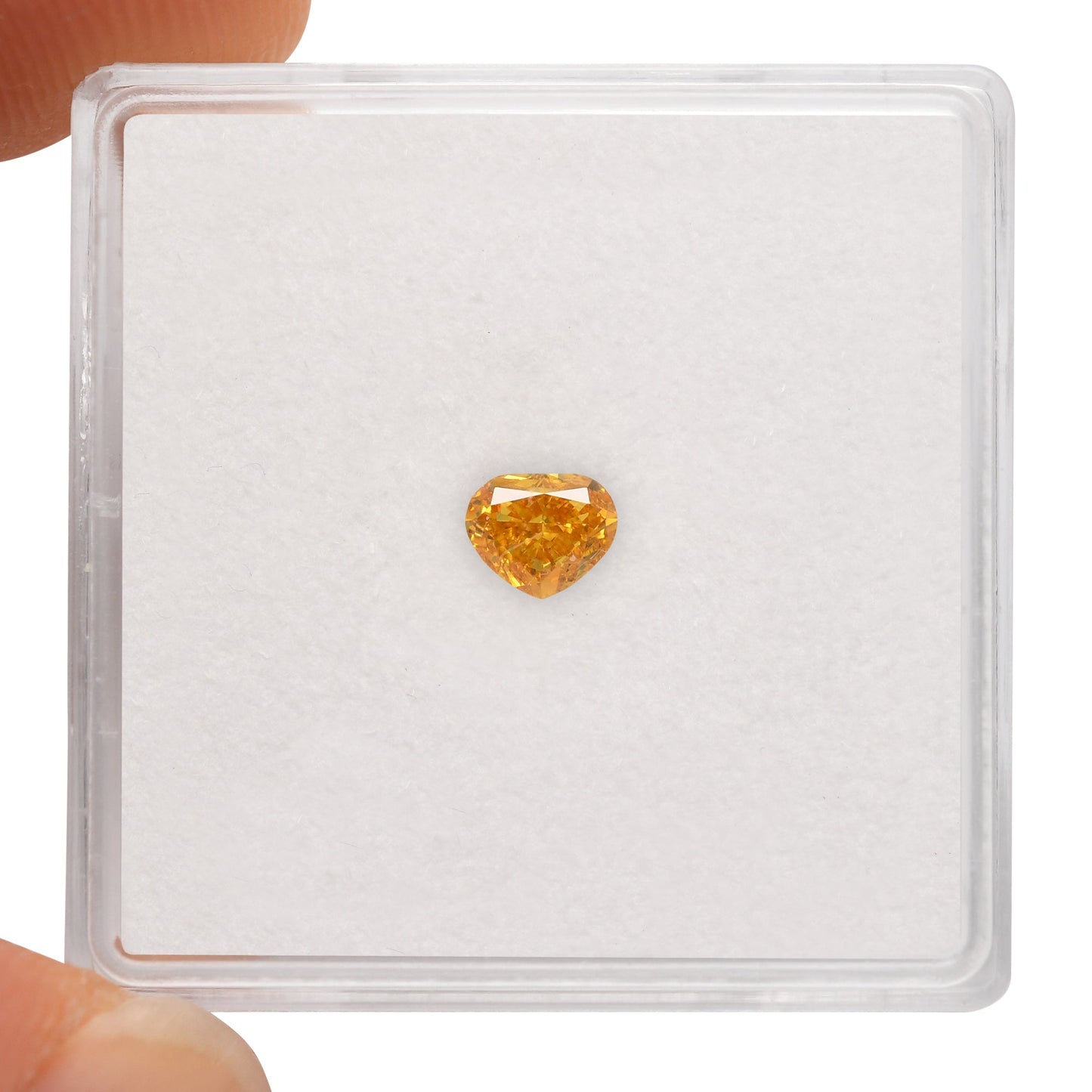 0,38 Karat Fancy Vivid Orange Yellow Heart Diamant VS1 GIA
